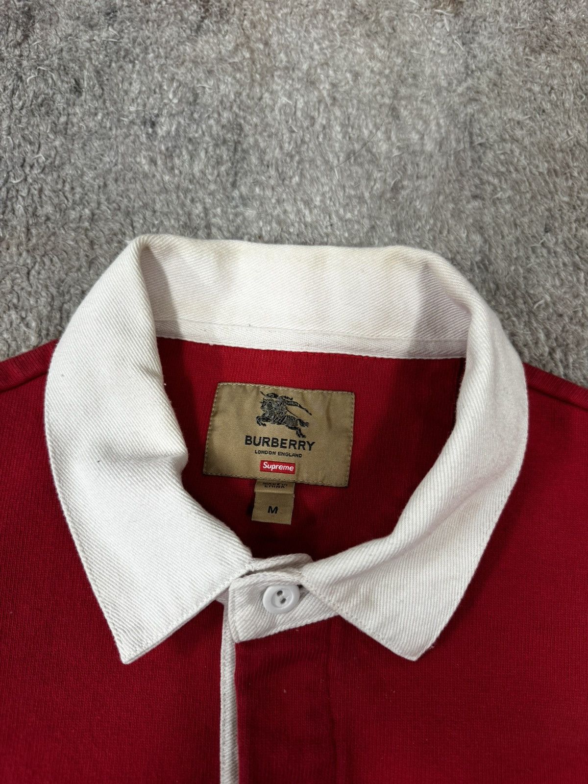 Burberry × Supreme Supreme x Burberry Rugby Polo Button Up Shirt Size US M / EU 48-50 / 2 - 3 Thumbnail