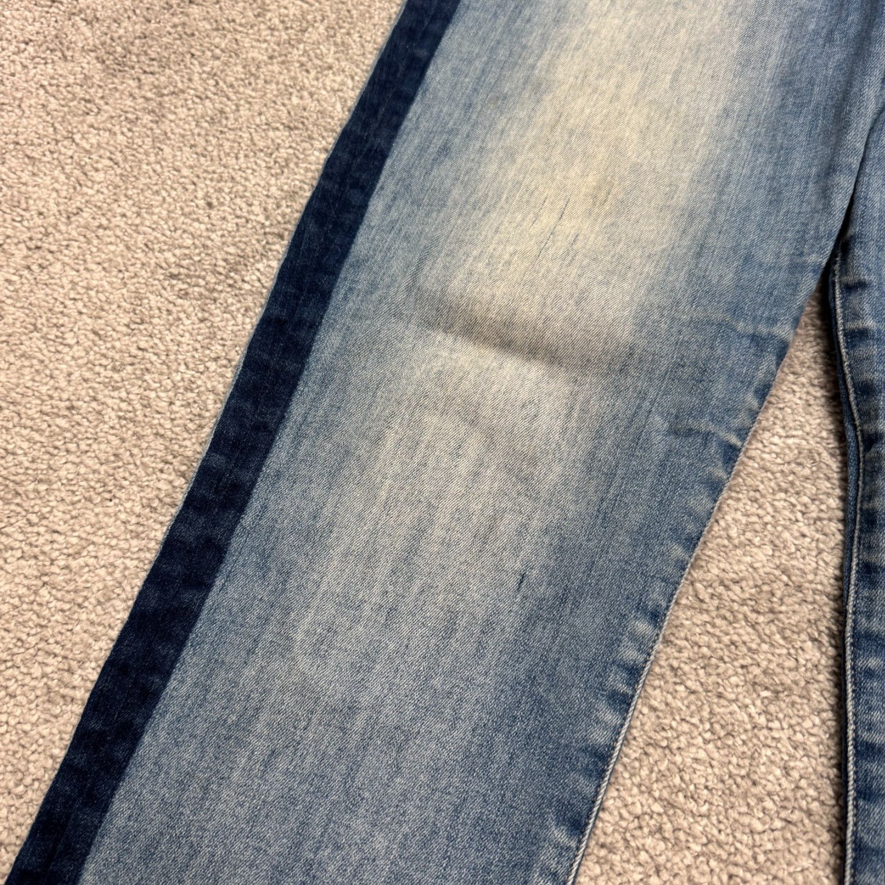 Vintage Flying Monkey Jeans Two Tone Denim Womens 30 Blue Mid Rise Ankle Slit 27in Inseam City Outdoor Size 30" / US 8 / IT 44 - 6 Thumbnail