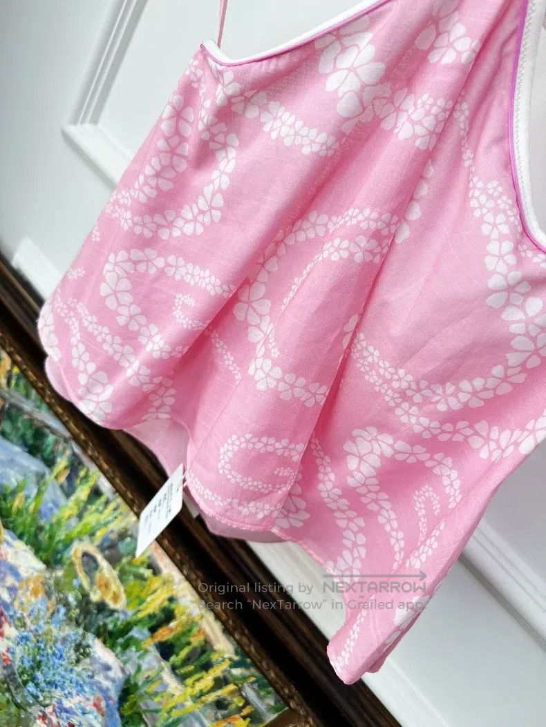 Chanel Chanel Pink printed hanging neck strap vest Size XS / US 0-2 / IT 36-38 - 3 Thumbnail