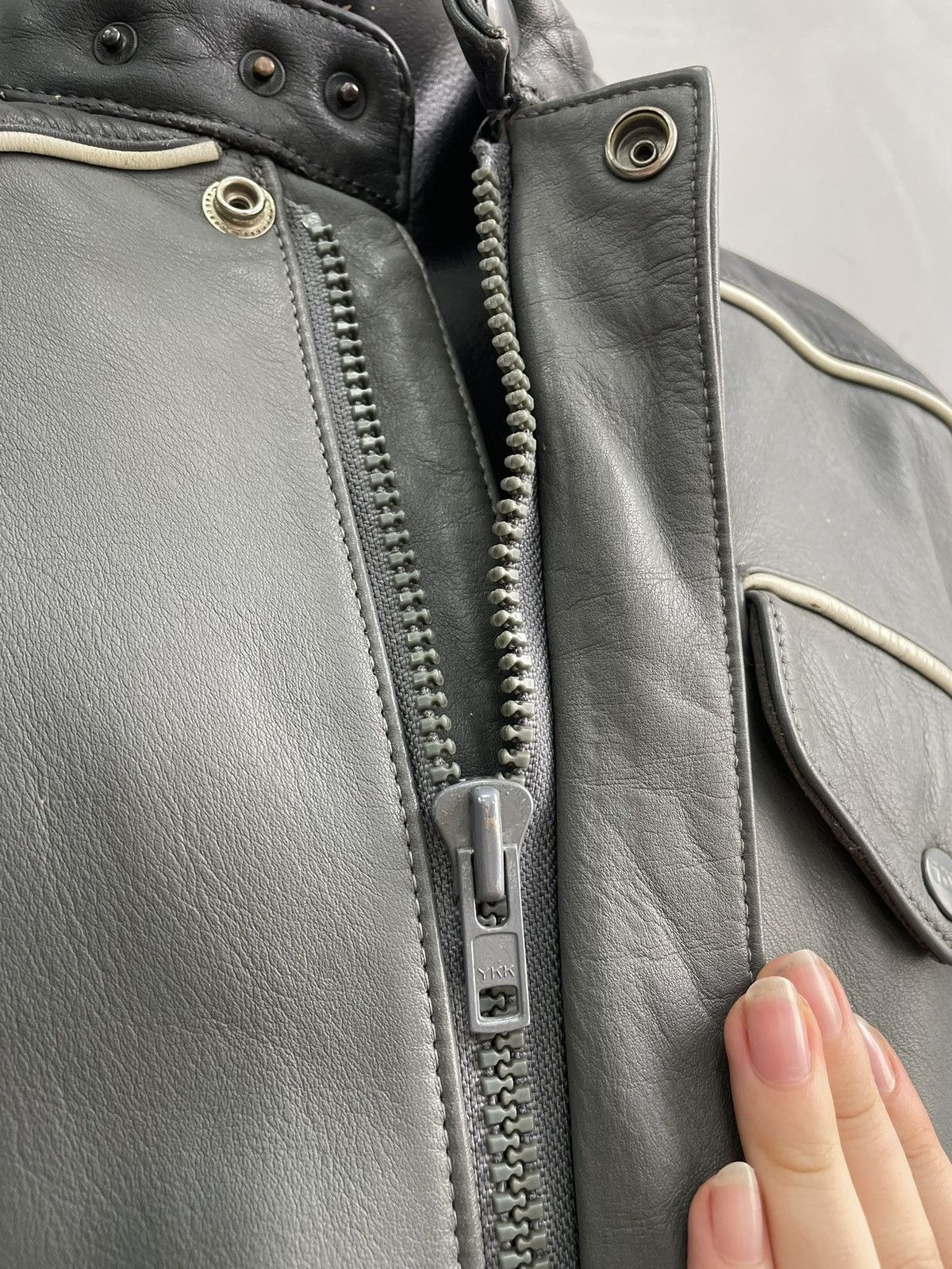 Genuine Leather Leather racing moto y2k marlboro style jacket Size US L / EU 52-54 / 3 - 6 Thumbnail