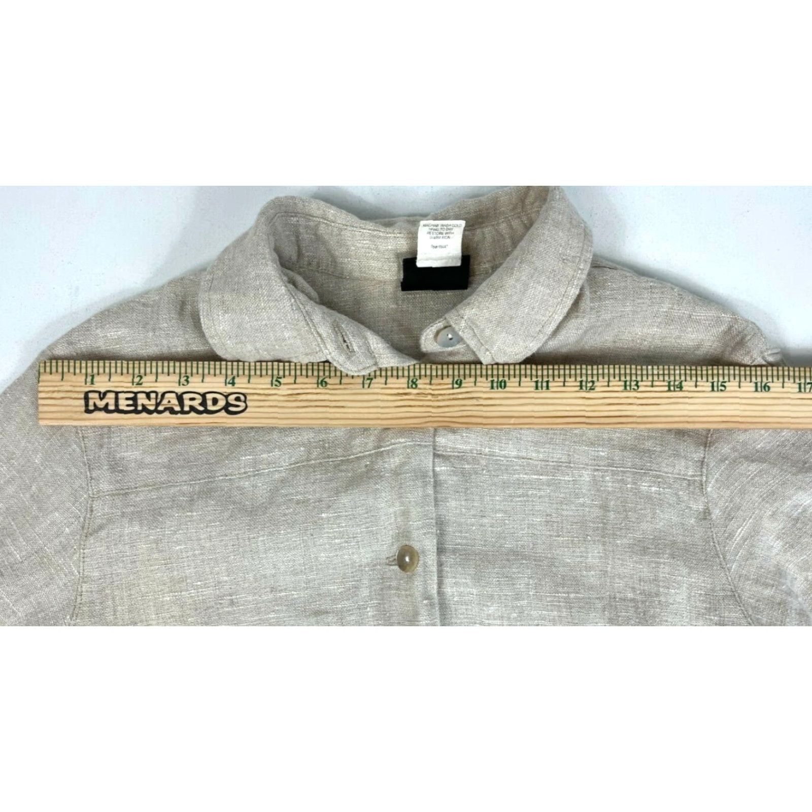 Vintage VINTAGE Women's 20 South Linen Button Blouse Shirt Adult Large Natural Linen USA 3/4 Sleeve Collared Button Blouse Made in USA Size L / US 10 / IT 46 - 7 Thumbnail