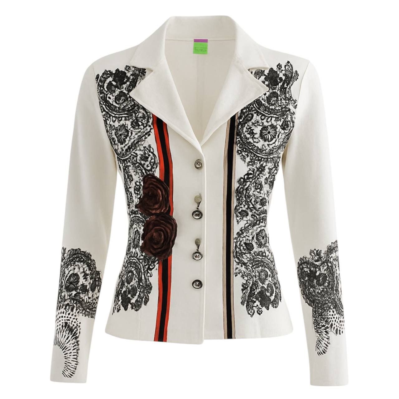 Designer SAVE THE QUEEN ARTISTIC LACE INSPIRED RARE WOMAN BLAZER L Size L / US 10 / IT 46 - 1 Thumbnail