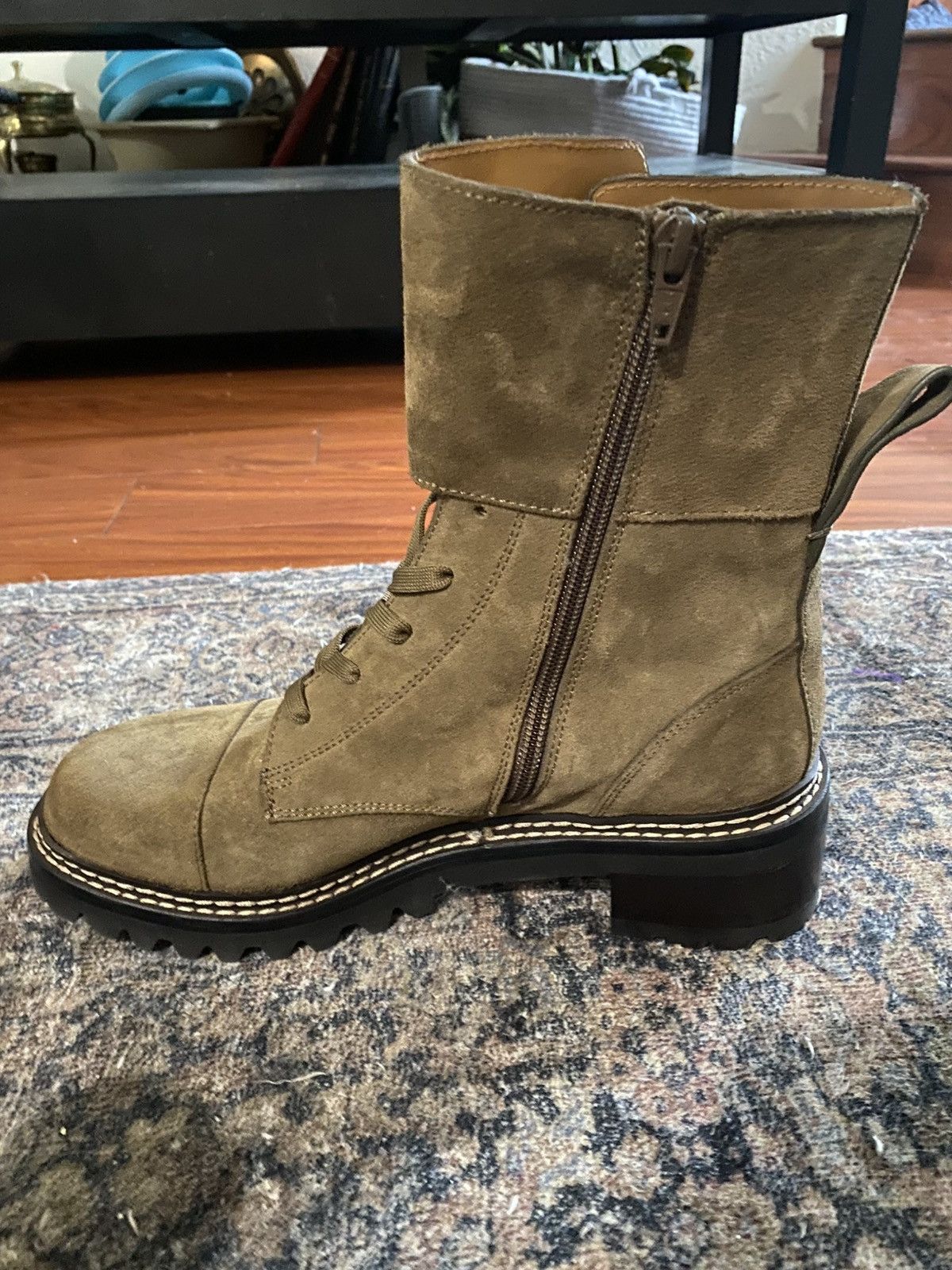 See by Chloe Mallory Suede Combat Boots in Khaki Brown Size EU 39.5/ US 9 Size US 9 / IT 39 - 5 Thumbnail