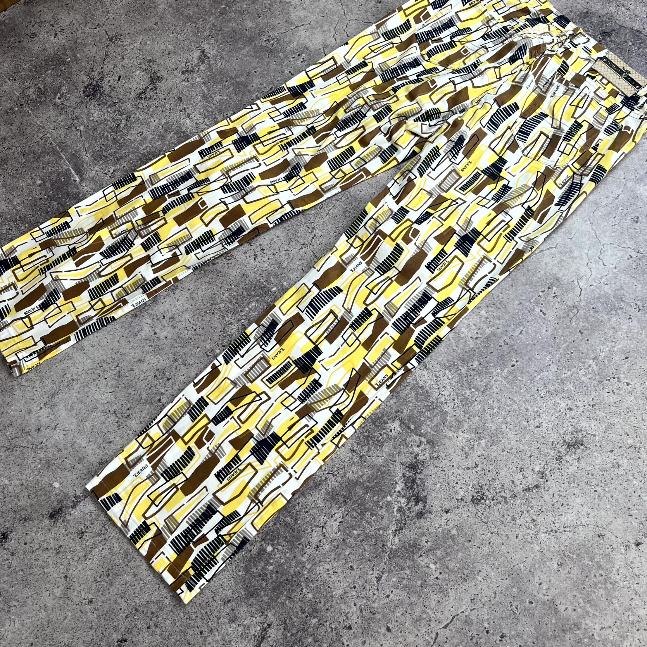 Trussardi Y2K Trussardi Abstract Geometric Pants Yellow Jeans Size 30 Size 30" / US 8 / IT 44 - 8 Thumbnail