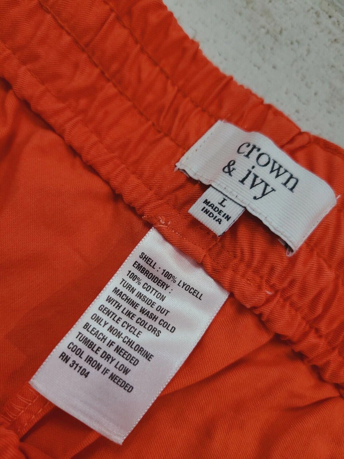 Designer Crown And Ivy Shorts Large Loose Lace Hem Orange Size 36" / US 14 / IT 50 - 2 Thumbnail