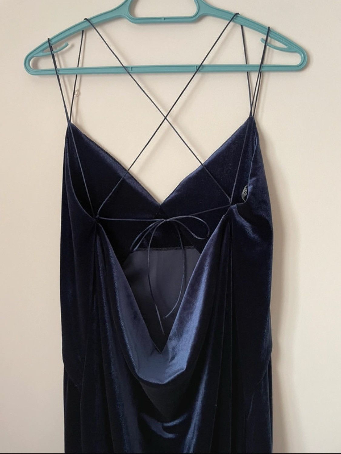 Zara Blue Velvet Slip Dress | Grailed