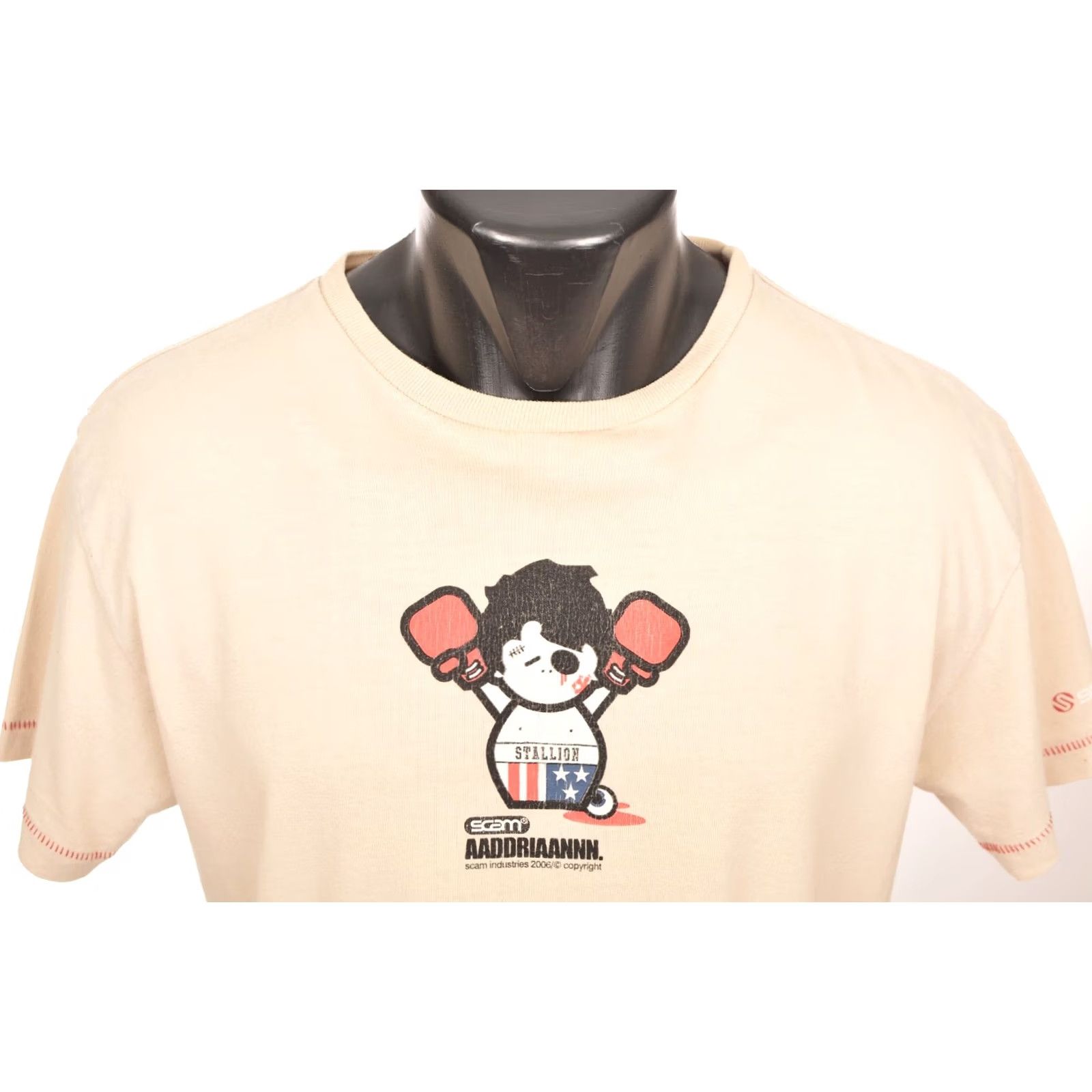 Vintage Scam Industries Vintage 2006 Skate T-Shirt Tee S Beige Mens T-Shirt 100% Cotton Size US S / EU 44-46 / 1 - 2 Thumbnail