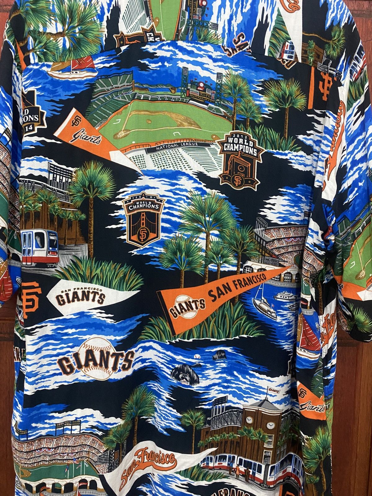 Japanese Brand × MLB × NFL Vintage MLB Giant San Francisco Rayon Shirt Rare Design Size US S / EU 44-46 / 1 - 6 Thumbnail