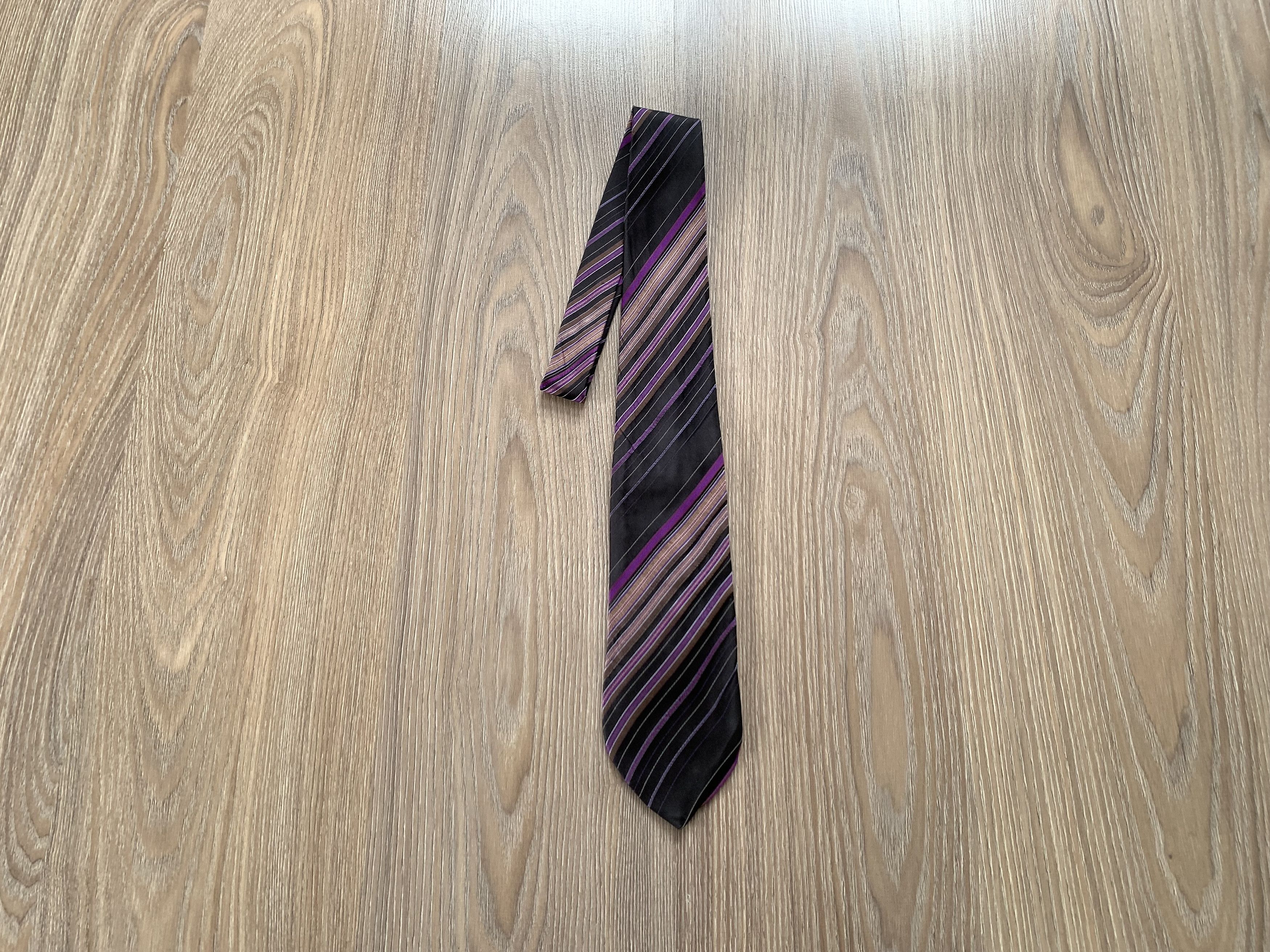 Kenzo Rare Kenzo Italian Stripe Printed Silk Tie Size ONE SIZE - 1 Thumbnail