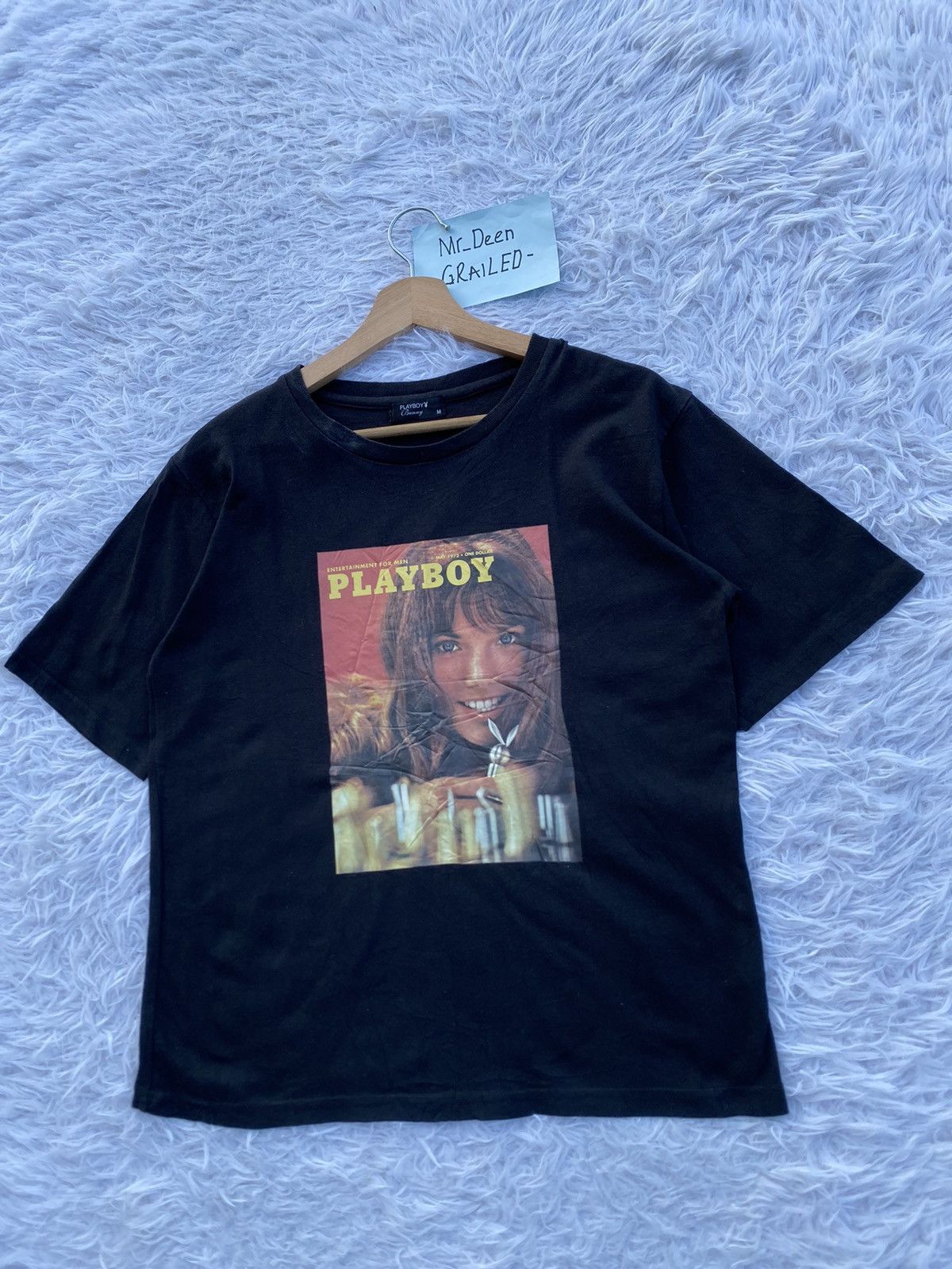 Playboy Rare PLAYBOY MAGAZINE COVER BLACK T-SHIRT Size US M / EU 48-50 / 2 - 4 Thumbnail