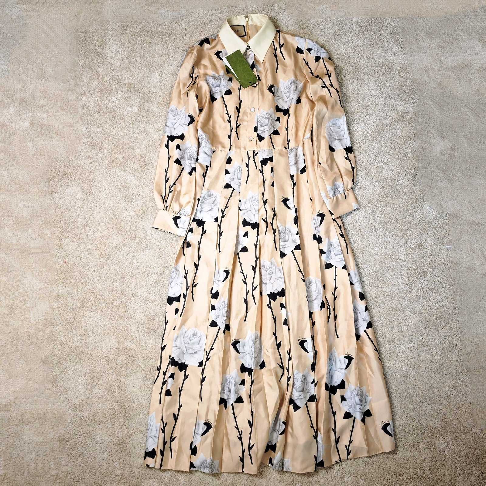 Gucci Gucci Floral Print Silk Maxi Dress Size 42 Size M / US 6-8 / IT 42-44 - 1 Thumbnail