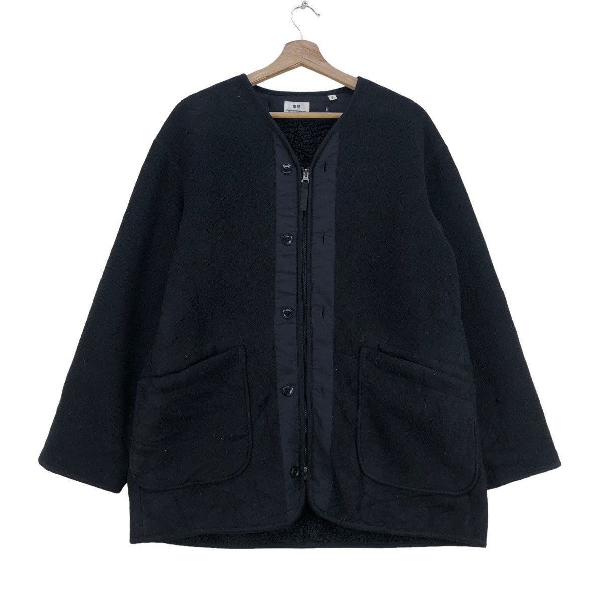 image of Engineered Garments X Uniqlo Fleece Jacket in Black, Men's (Size Medium)