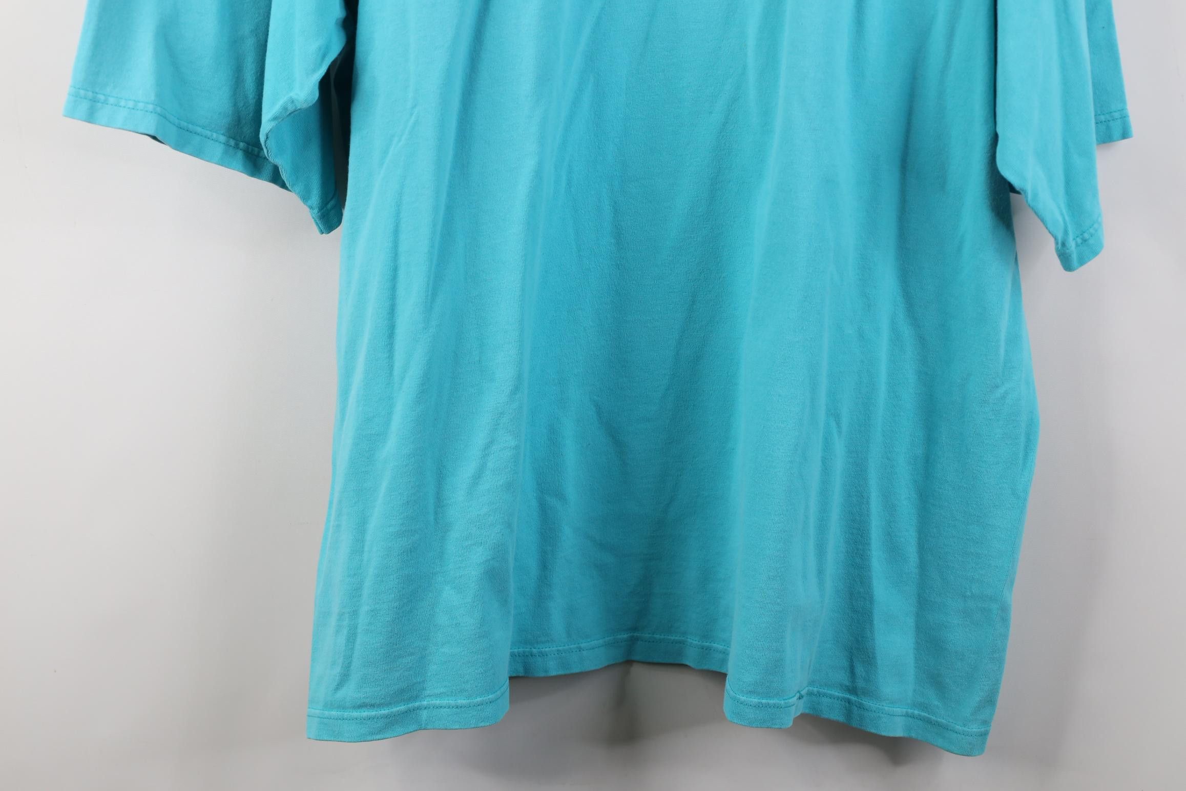 Vintage Vintage 90s Streetwear Heavyweight Cotton T-Shirt Blue USA Size US XXL / EU 58 / 5 - 15 Thumbnail