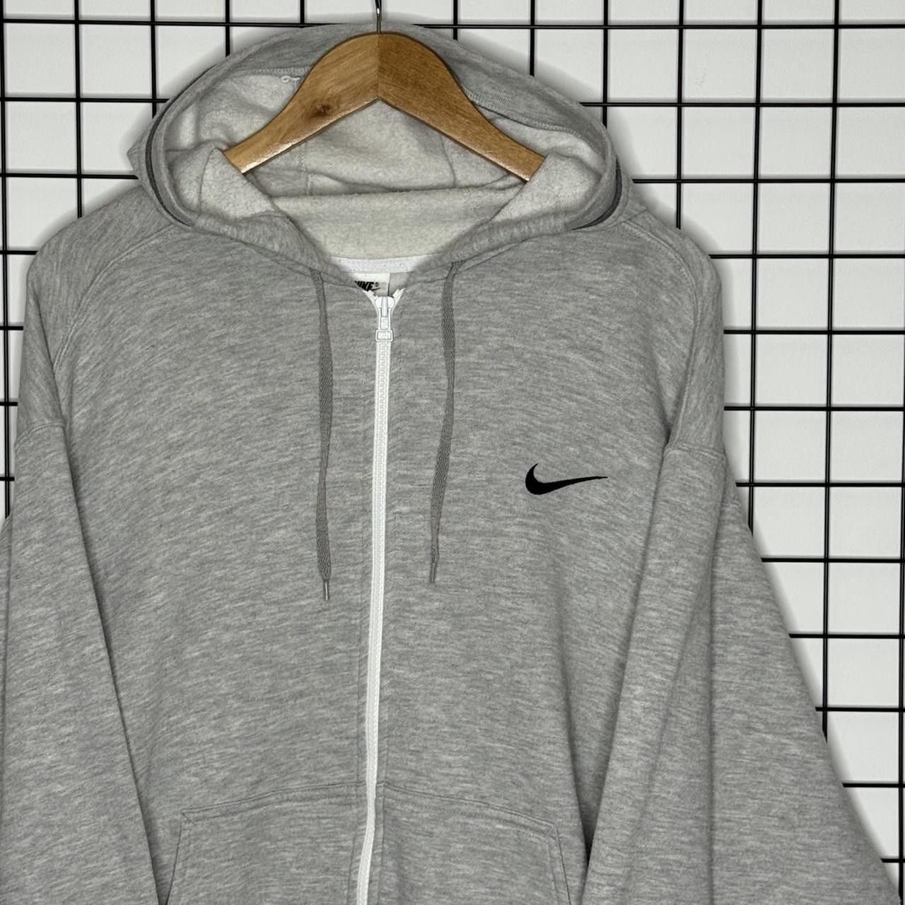 Nike Vintage 90s Zip Up Hoodie Grey Retro