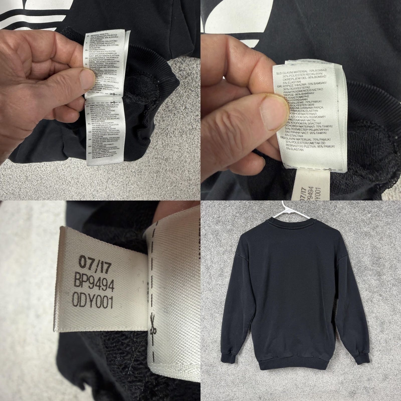 Adidas Adidas Trefoil Sweatshirt Womens XS Black Crewneck Pullover Pockets Athleisure Size XS / US 0-2 / IT 36-38 - 9 Thumbnail