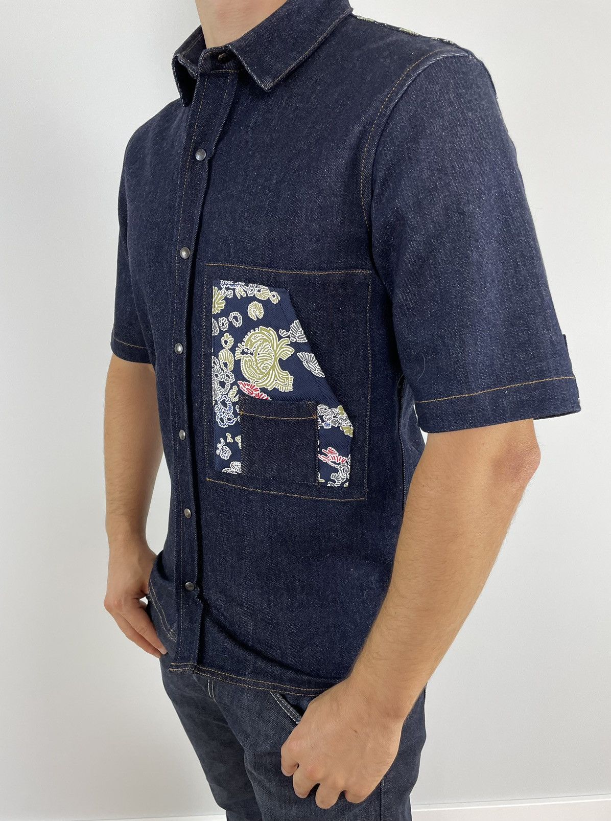 Jil Sander JIL SANDER Shirt Denim Runway 2016 Cotton Short sz46 S Size US S / EU 44-46 / 1 - 2 Thumbnail
