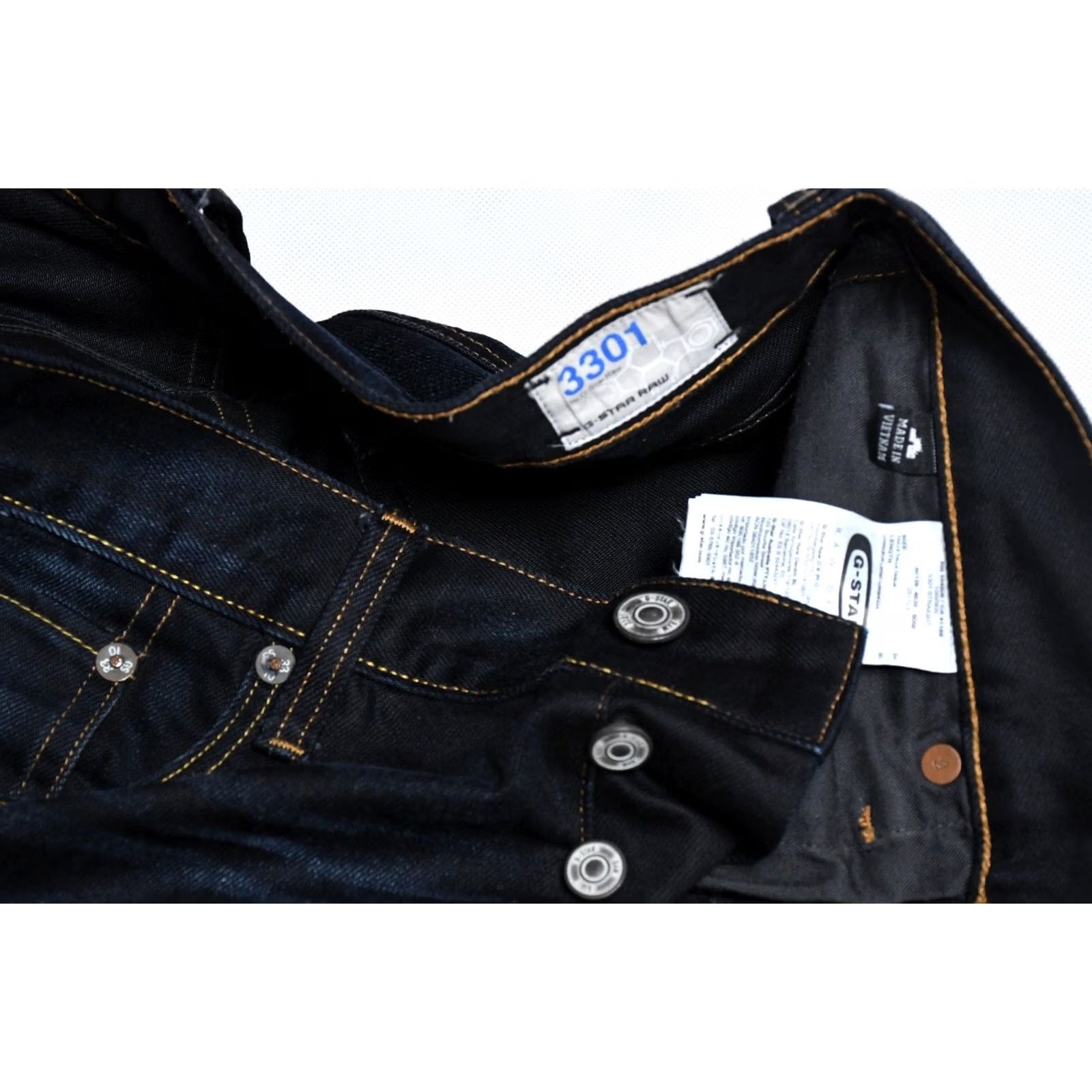 G-Star G-Star 3301 Straight Jeans Main Selling Point Shirt Mens W34 L30 Blue 5-Pocket Denim Regular Fit Vintage No N/A Size US 34 / EU 50 - 5 Thumbnail