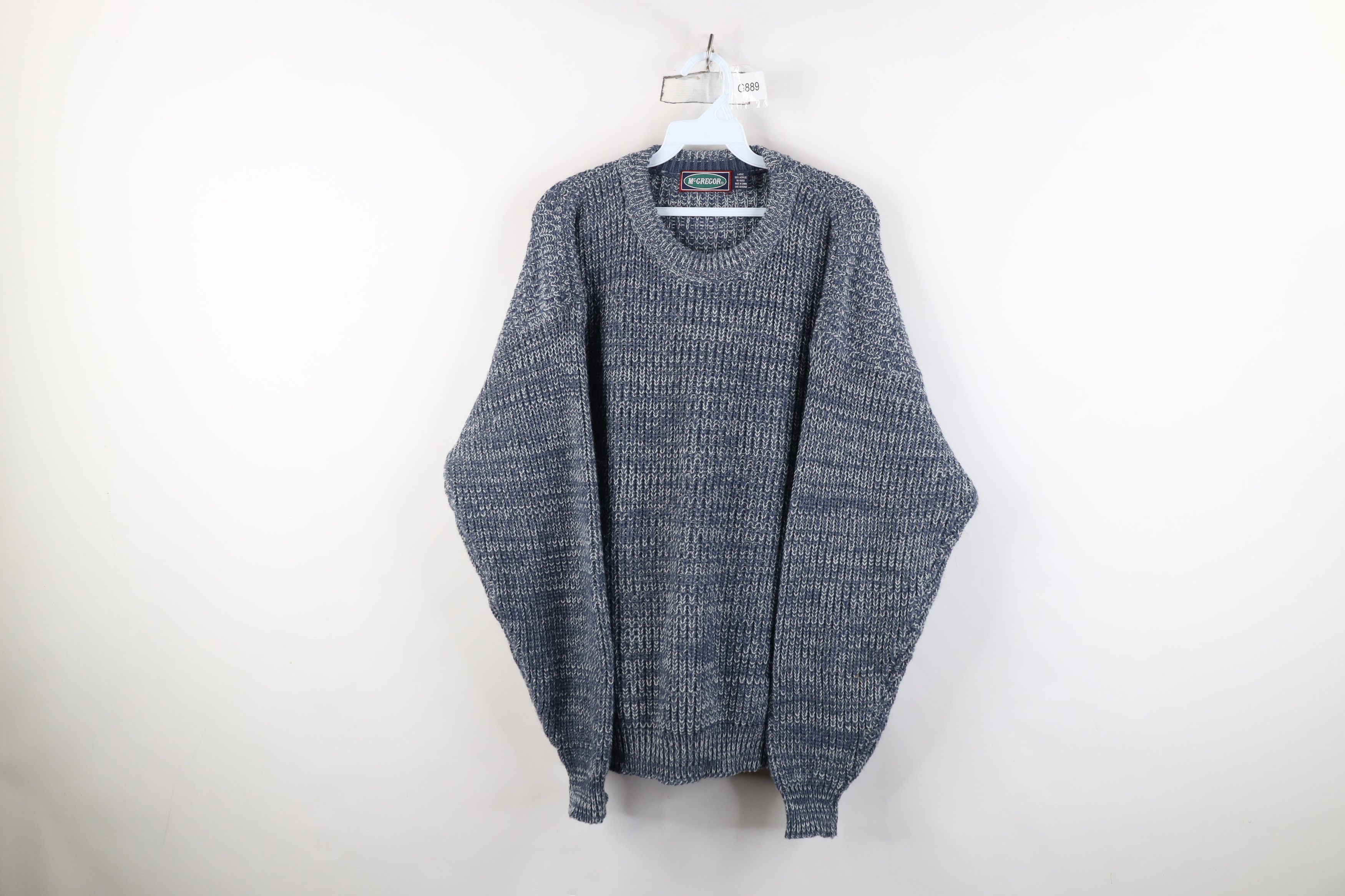 Vintage Vintage 90s Streetwear Chunky Ribbed Knit Crewneck Sweater Size US L / EU 52-54 / 3 - 1 Thumbnail