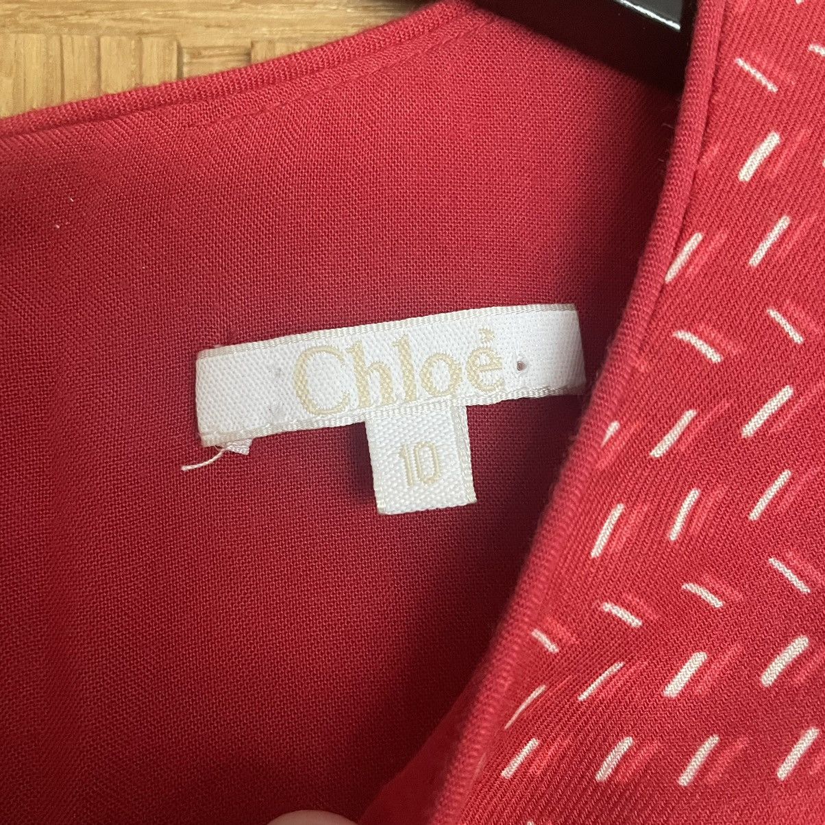 Chloe Chloé Red Mini Dress Size L / US 10 / IT 46 - 6 Thumbnail
