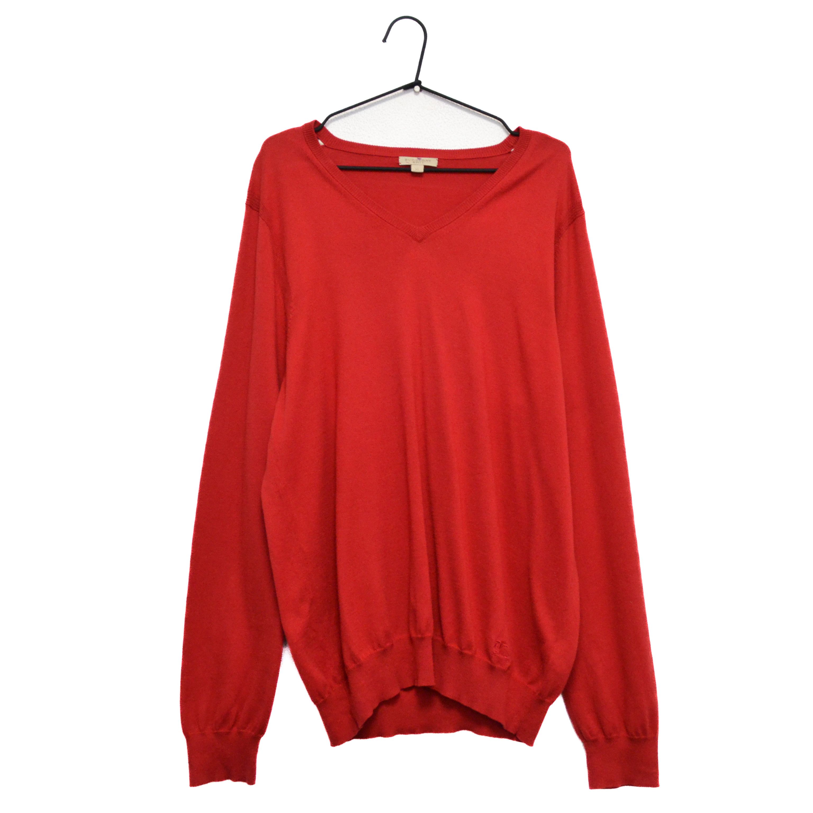 Burberry Brit Nova Check 100% Cotton Men's V-Neck Sweater