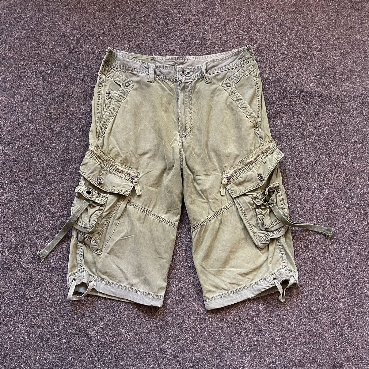 Vintage Y2K Baggy Cargo Shorts Khaki Distressed Parachute Utility 32 Size US 32 / EU 48 - 1 Thumbnail
