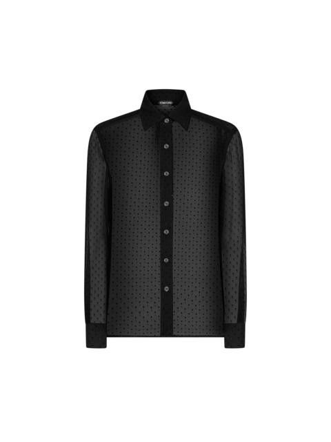 Tom Ford o1w1db10525 CA3255 Polka Dots Silk Shirt in Black Size S / US 4 / IT 40 - 1 Preview