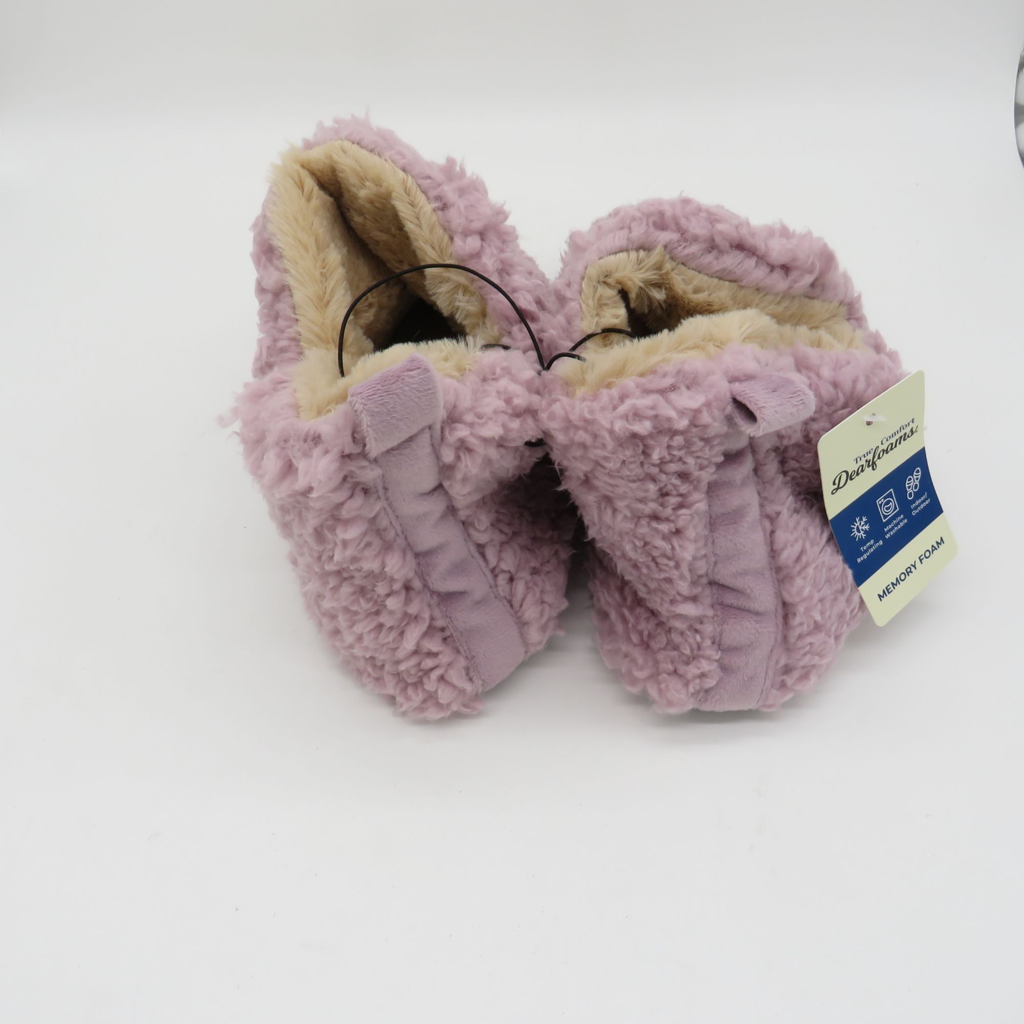 Other Dearfoams Cozy Women's Memory Foam Slippers Plush Sherpa Fle Size US 7 / IT 37 - 4 Thumbnail