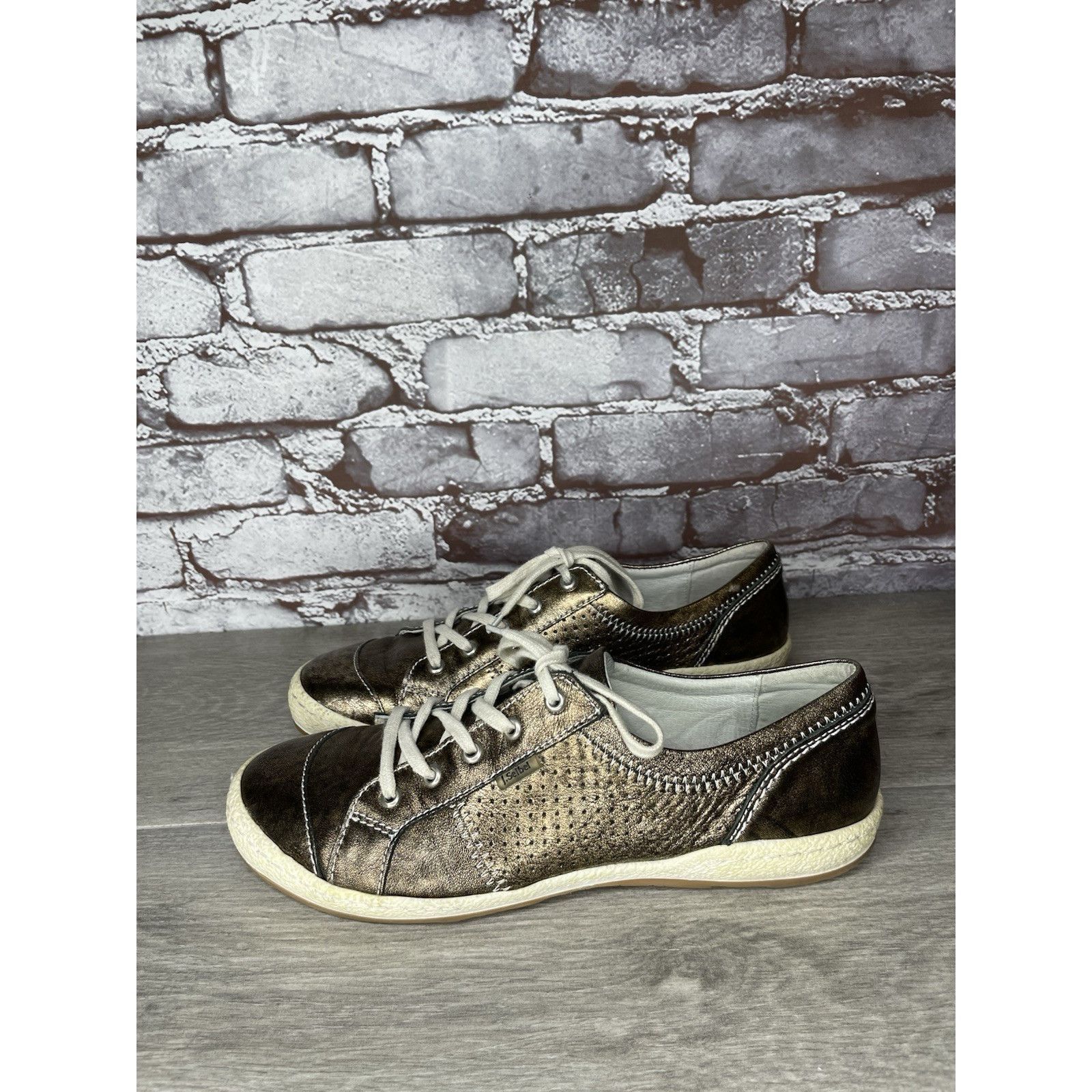 JOSEF SEIBAL Josef Seibel Comfort Metallic Silver Leather Casual Shoes Wo Size US 9.5 / IT 39.5 - 2 Thumbnail
