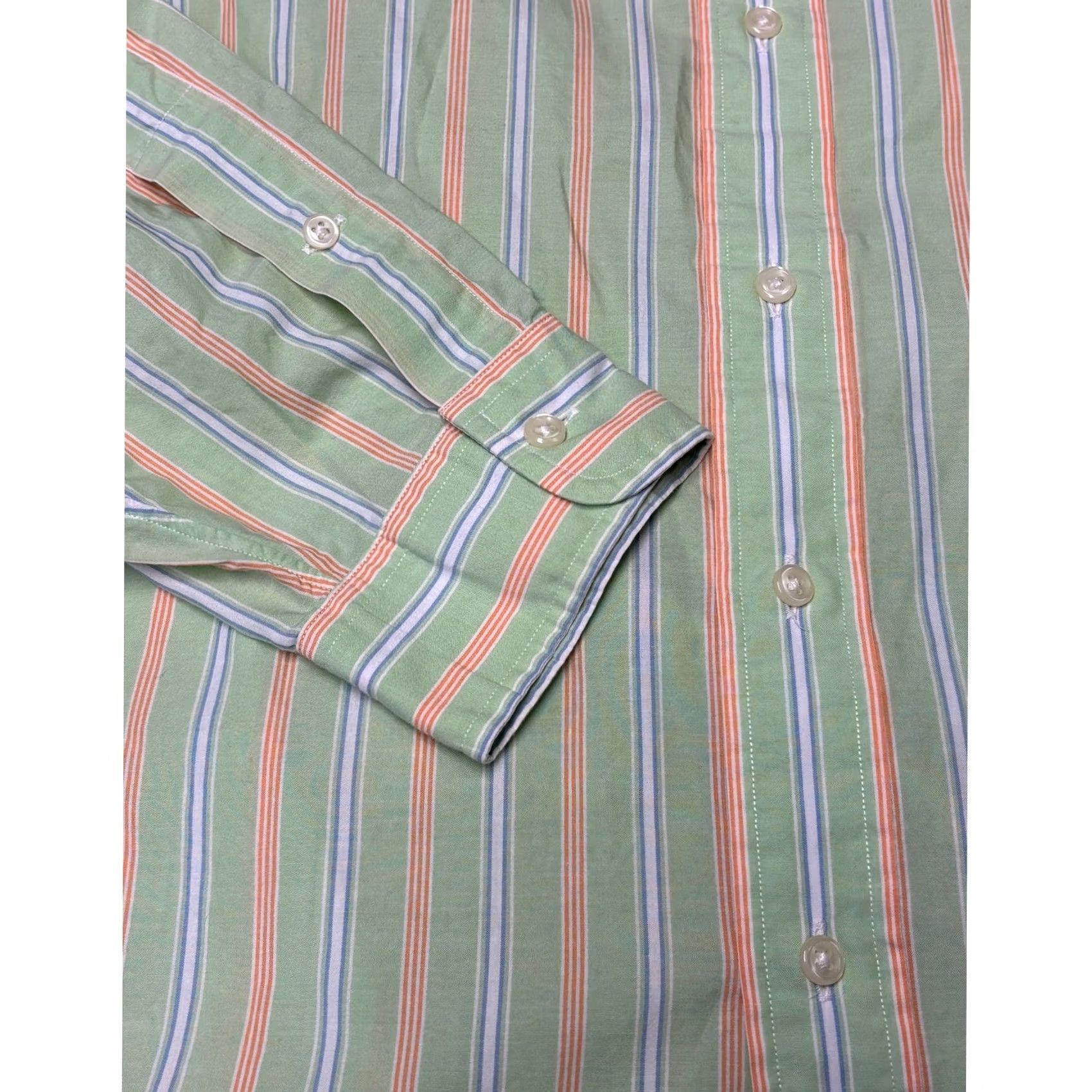 Ralph Lauren Ralph Lauren Classic Fit Striped Button-Down Shirt Green Orange Mens XL 56 in Button-Up Embroidered Pony Collared Long Sleeve Casual Business Size US XL / EU 56 / 4 - 3 Thumbnail