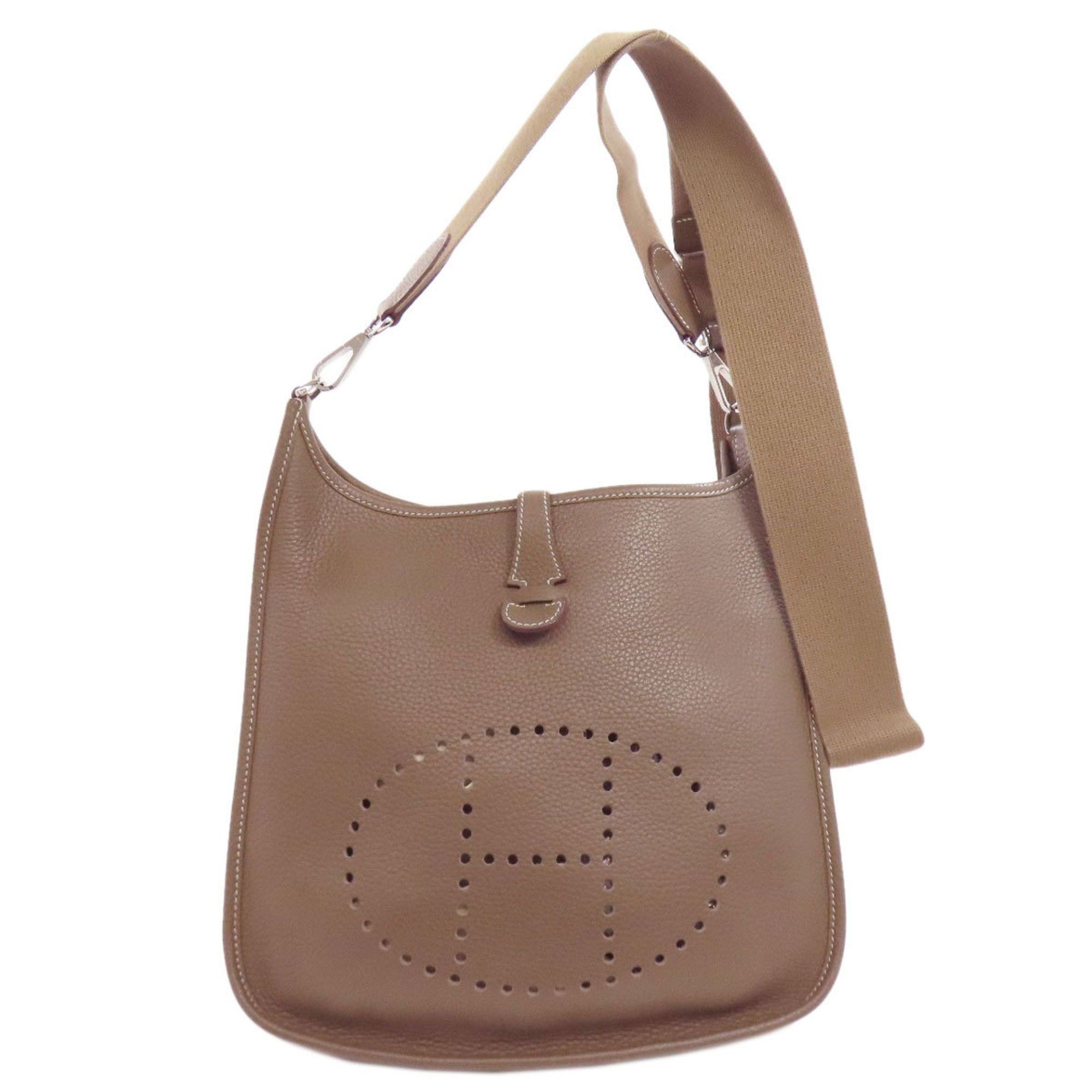 Hermes Evelyn 3 Pm Etoupe Shoulder Bag Taurillon Women's Hermes in Brown