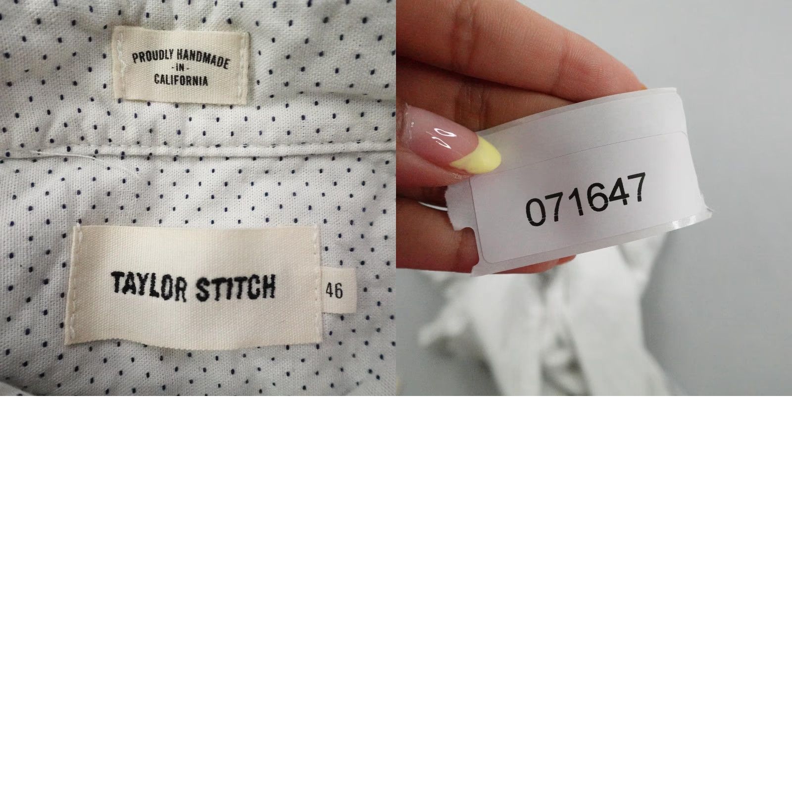 Taylor Stitch Taylor Stitch Shirt Mens Size 46 White Polka Dot But Up Textured Long Sleeve Size US XXL / EU 58 / 5 - 8 Thumbnail