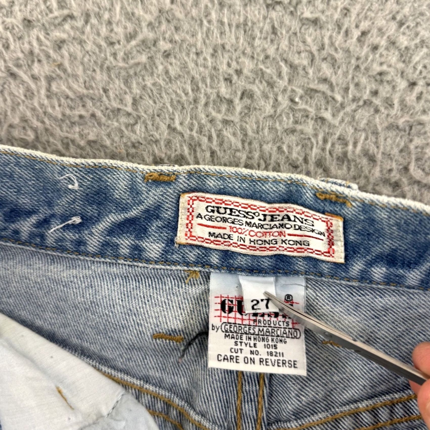 Guess VINTAGE Guess Jeans Womens 27 Blue Tapered Bootcut 80s High Rise Mom Denim Zip Shirt Size 27" / US 4 / IT 40 - 5 Thumbnail