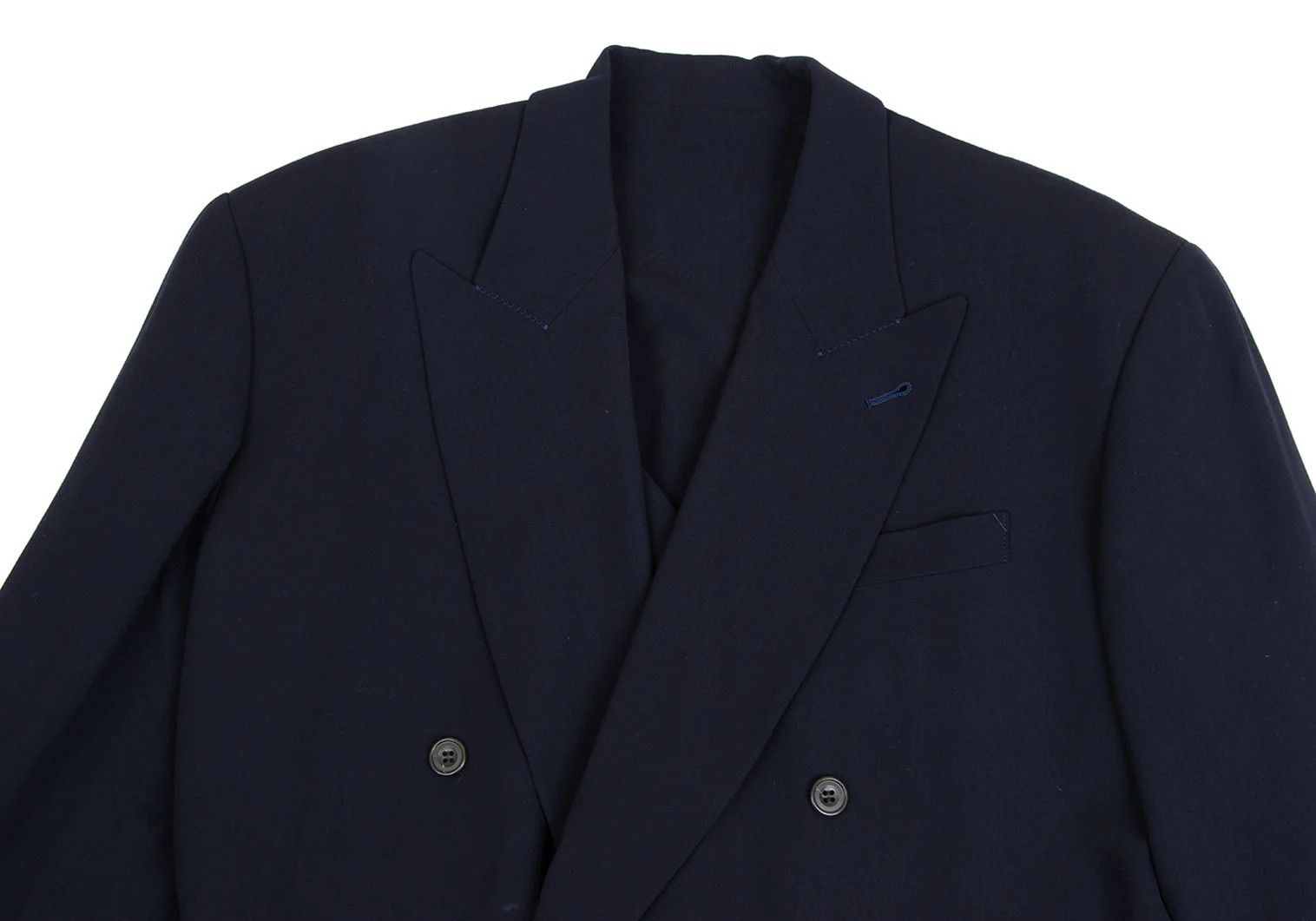 Jean Paul Gaultier Wool Double Jacket in Navy, Size 50 Size US M / EU 48-50 / 2 - 2 Thumbnail