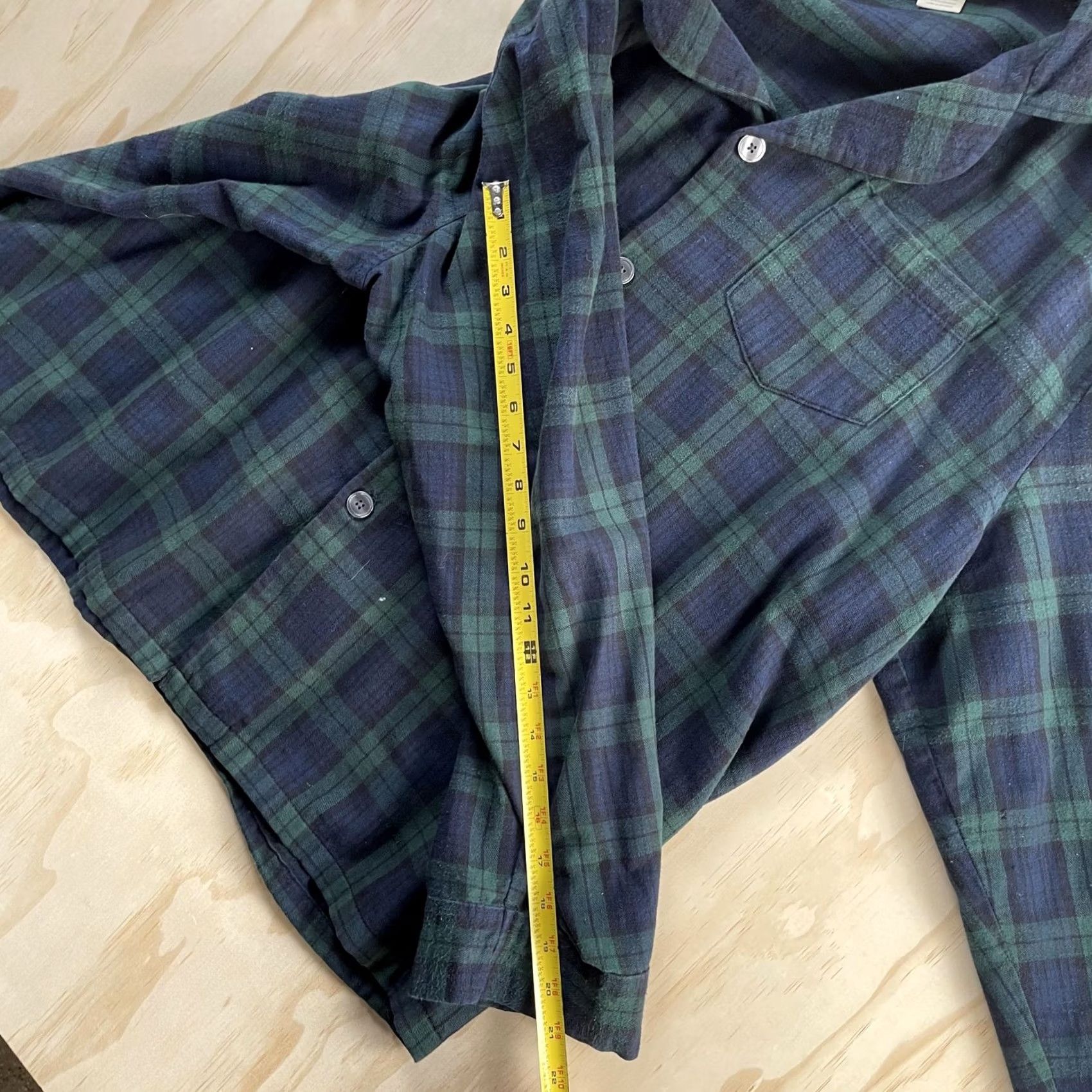 Vintage L.L. Bean Pajama Top Mens 2XL Green Plaid Flannel Long Sleeve Sleepwear Size US XXL / EU 58 / 5 - 5 Thumbnail