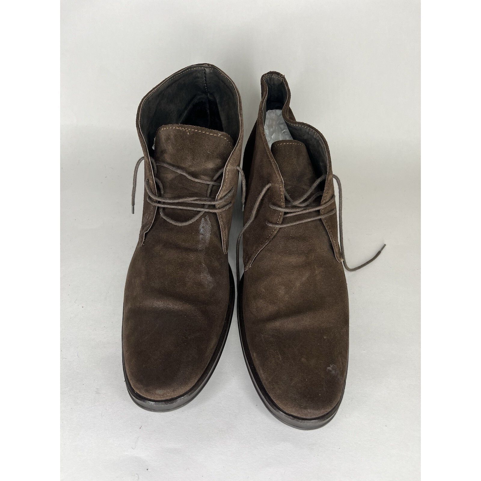 Tomas Maier Tomax Brown Suede Leather Lace Up Ankle Chukka Boots Men Sz Size US 10 / EU 43 - 12 Thumbnail