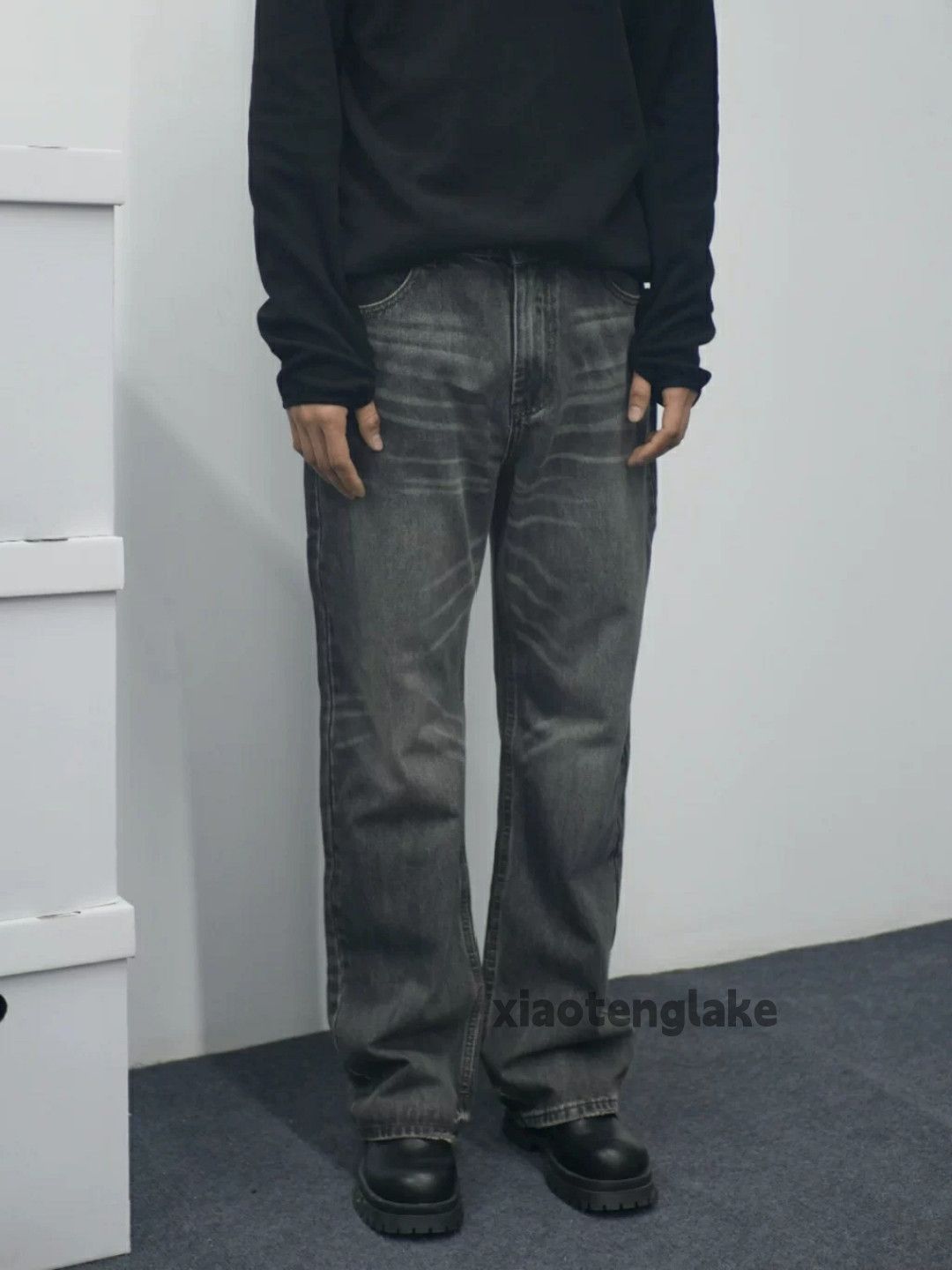 Jean × Vintage washed faded loose baggy yuppie cleanfit jeans Size US 30 / EU 46 - 4 Thumbnail