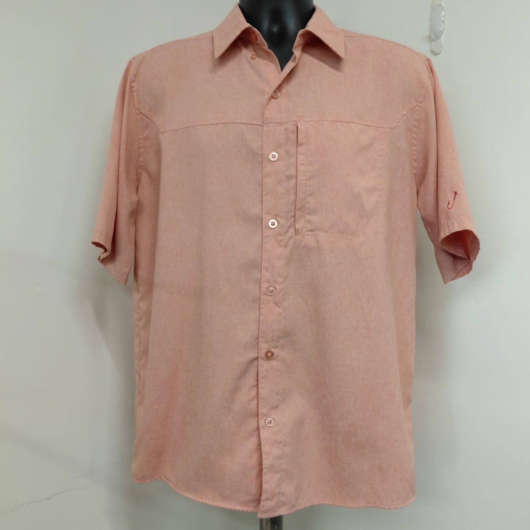 Vintage Red Hook Lure Fishing Shirt Mens M Peach Button Front Short Sleeve Outdoor Size US M / EU 48-50 / 2 - 2 Thumbnail