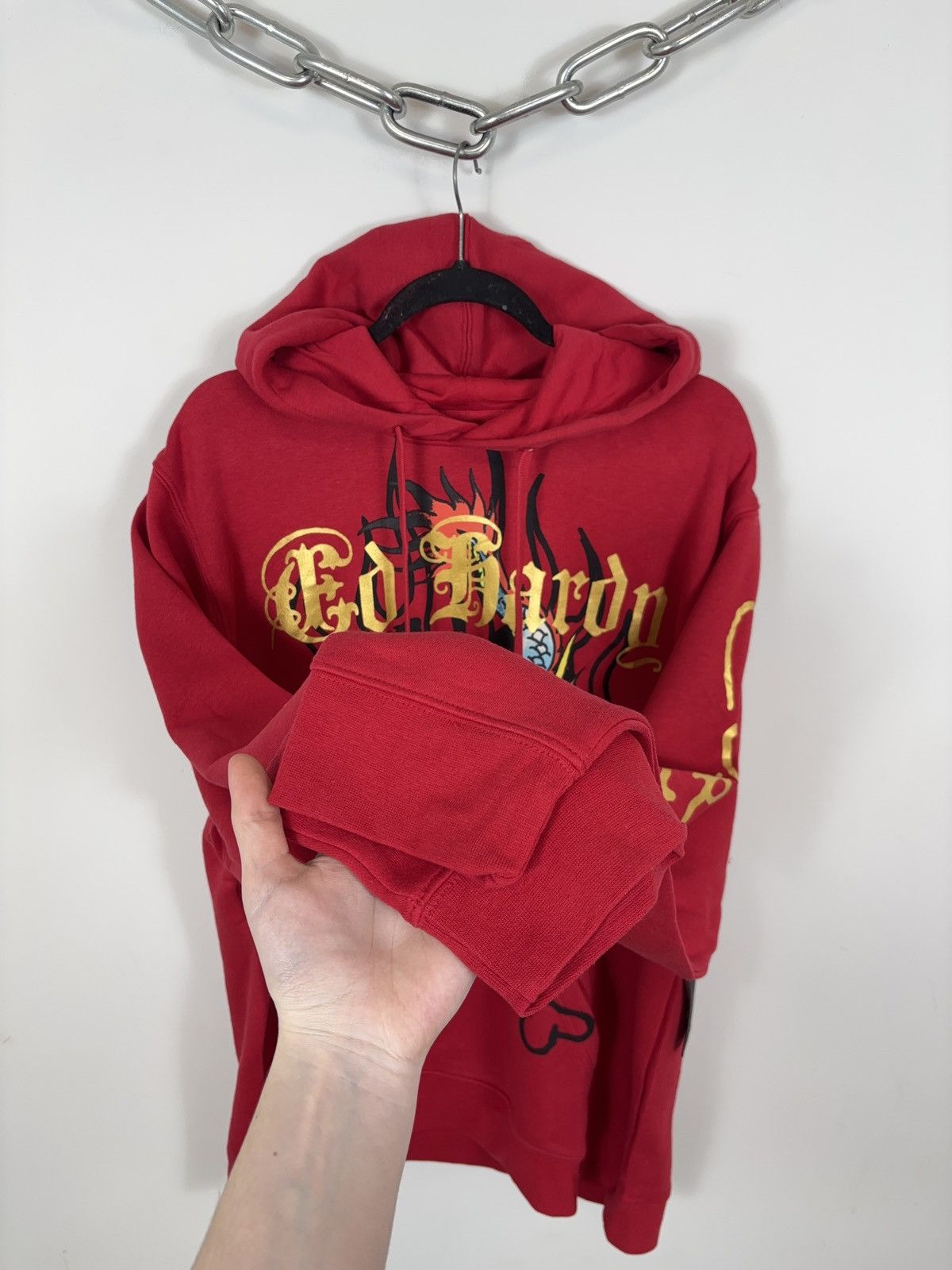 Ed Hardy Ed Hardy NWT Chinese Dragon Tattoo Big Logo Red Hype Hoodie Size US XL / EU 56 / 4 - 8 Thumbnail