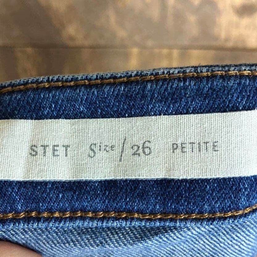Vintage Pilcro Womens Jeans Blue Denim Stet Low Rise Skinny Petite Stretch 26P Jeans Womens Petite Stretch Denim Blue 26P Size 26" / US 2 / IT 38 - 5 Thumbnail