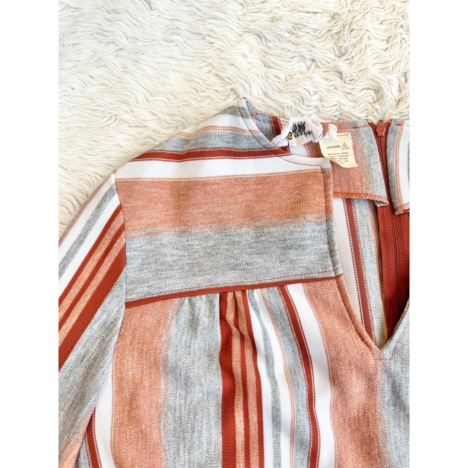Vintage 70s Burnt Orange Stripe Tunic Set Size 38" / US 16 / IT 52 - 16 Thumbnail