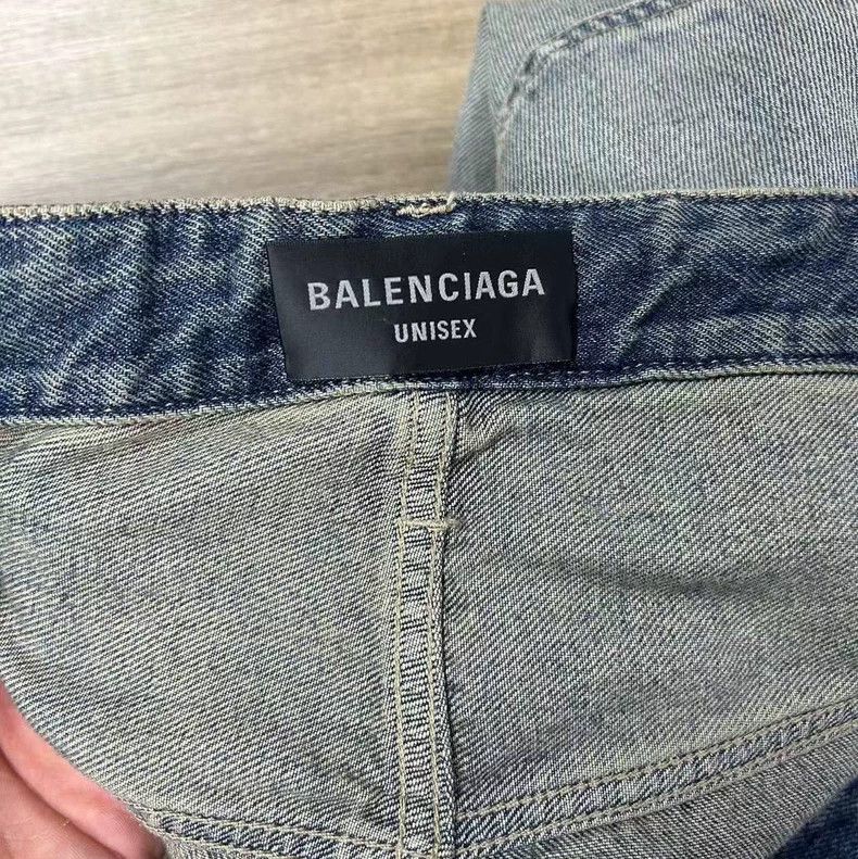 Balenciaga Balenciaga Blue Zip Straight Leg Loose Side Pocket Jeans Size US 27 - 5 Thumbnail