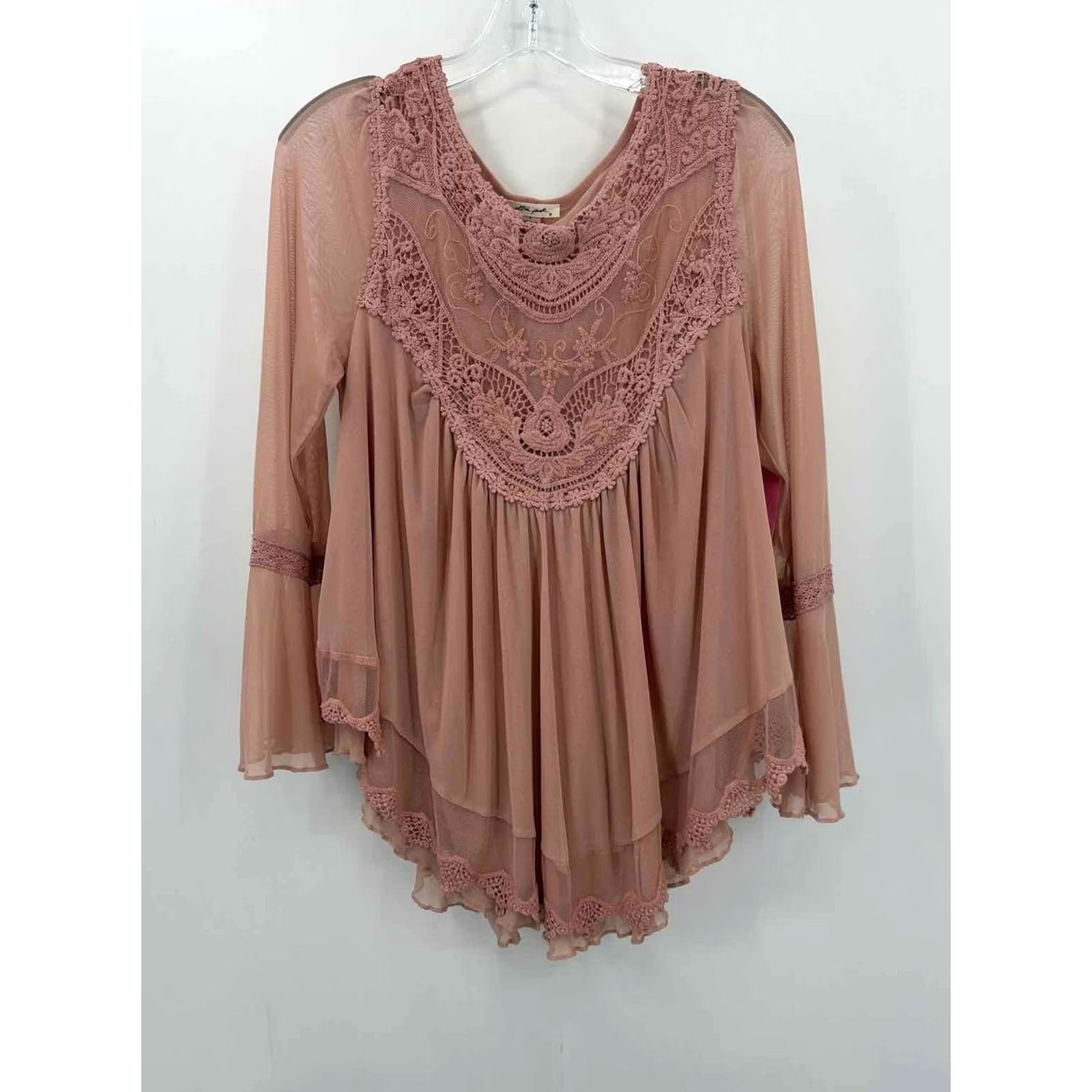 MINKPINK Ultra Pink Blouse Small Pink Long Sleeve Pre-Owned Size S / US 4 / IT 40 - 2 Thumbnail