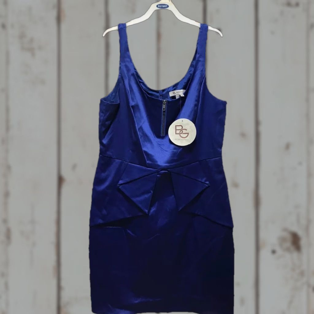 BCBGeneration BCBGGeneration Women's Tank Dress Size 10 Knee-Length Ruffle Waist Sleeveless Ultra Marine Cocktail Dress Size L / US 10 / IT 46 - 1 Thumbnail
