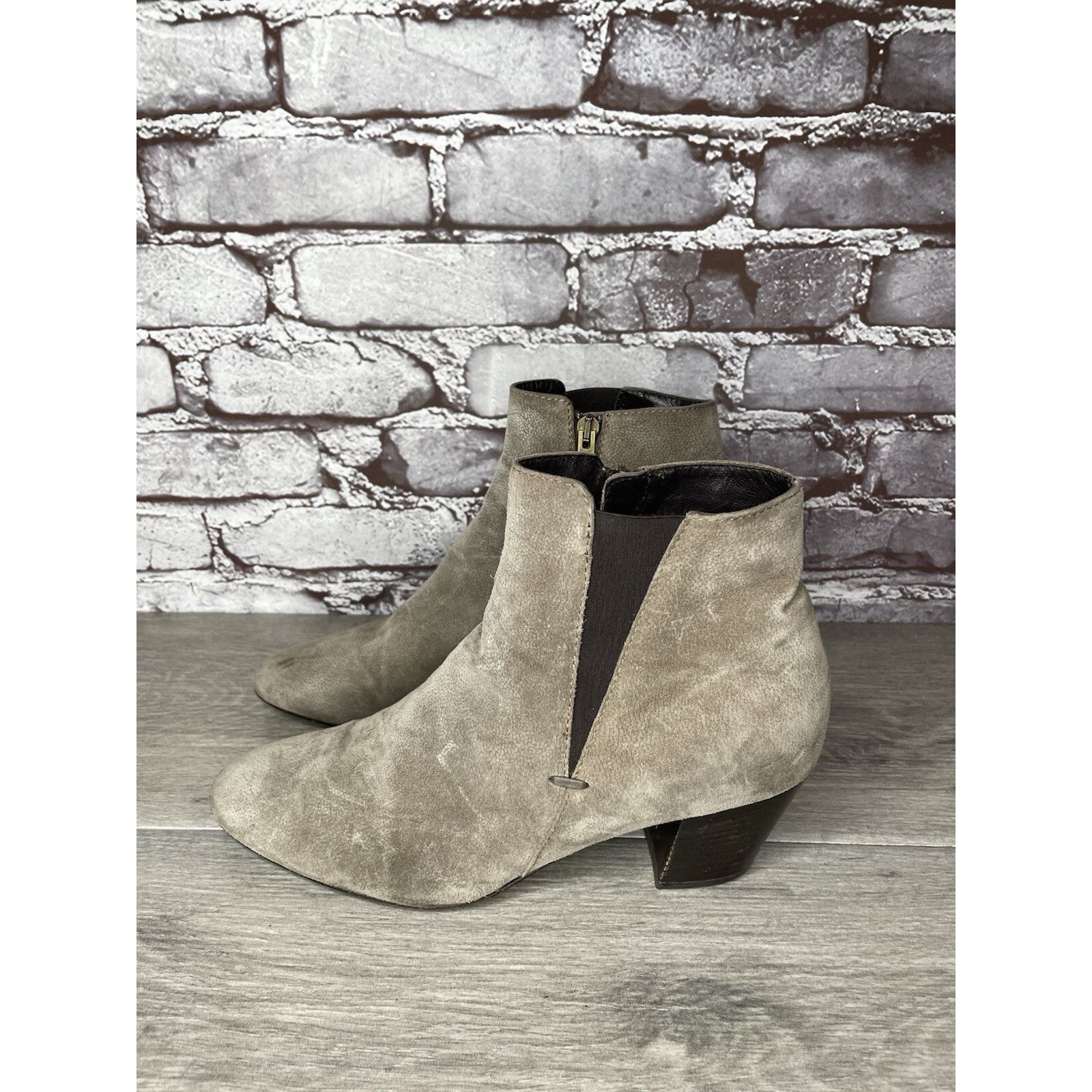 Aquatalia Aquatalia Taupe Suede Leather Side Zip Heel Ankle Booties Wo Size US 10 / IT 40 - 20 Thumbnail