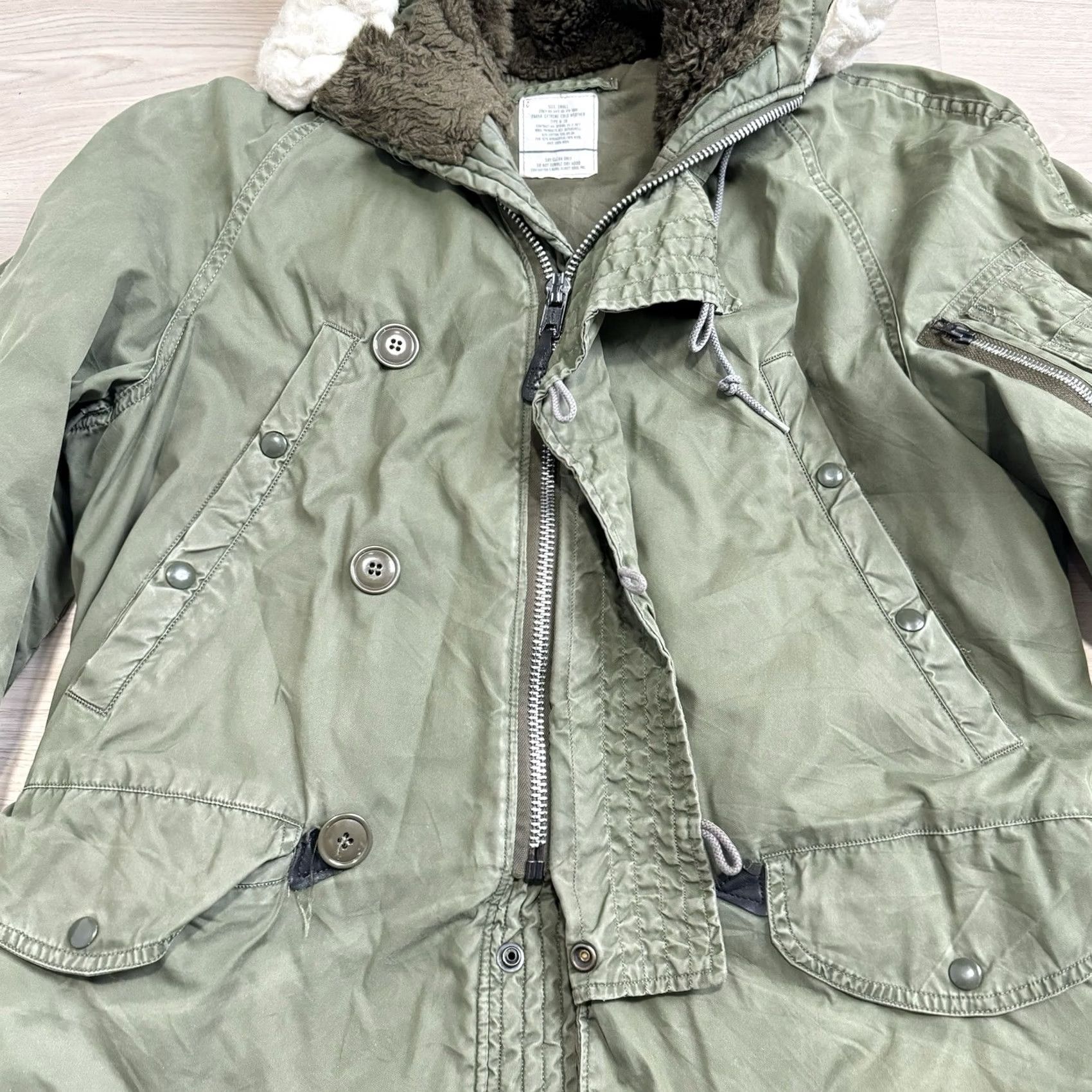 Schott VINTAGE SCHOTT USAF Military Cold Weather Parka N-3B Coat Men’s Small Green Hooded Zipper Slim Fit Regular Size S Size US S / EU 44-46 / 1 - 4 Thumbnail