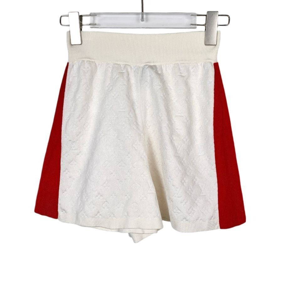 Louis Vuitton Louis Vuitton Logo Monogram Print White Silk Knit Shorts, Si Size 32" / US 10 / IT 46 - 1 Thumbnail