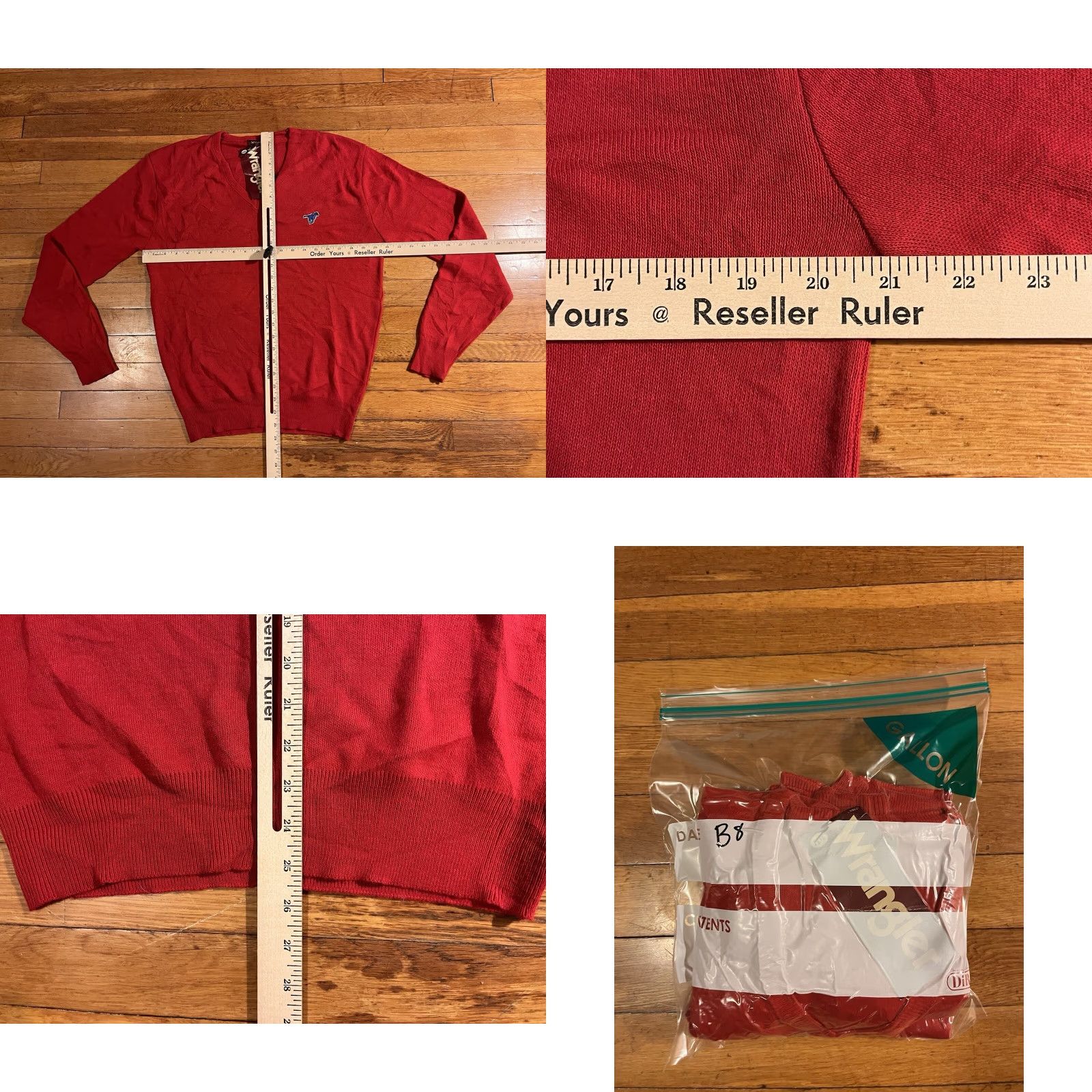 Wrangler VINTAGE Wrangler V-Neck Sweater Men’s L Red Blue Horse Logo 80s Shirt Mens Large Pullover Knit Winter Fall Winter Vintage 80s Horse Logo Size US L / EU 52-54 / 3 - 8 Thumbnail
