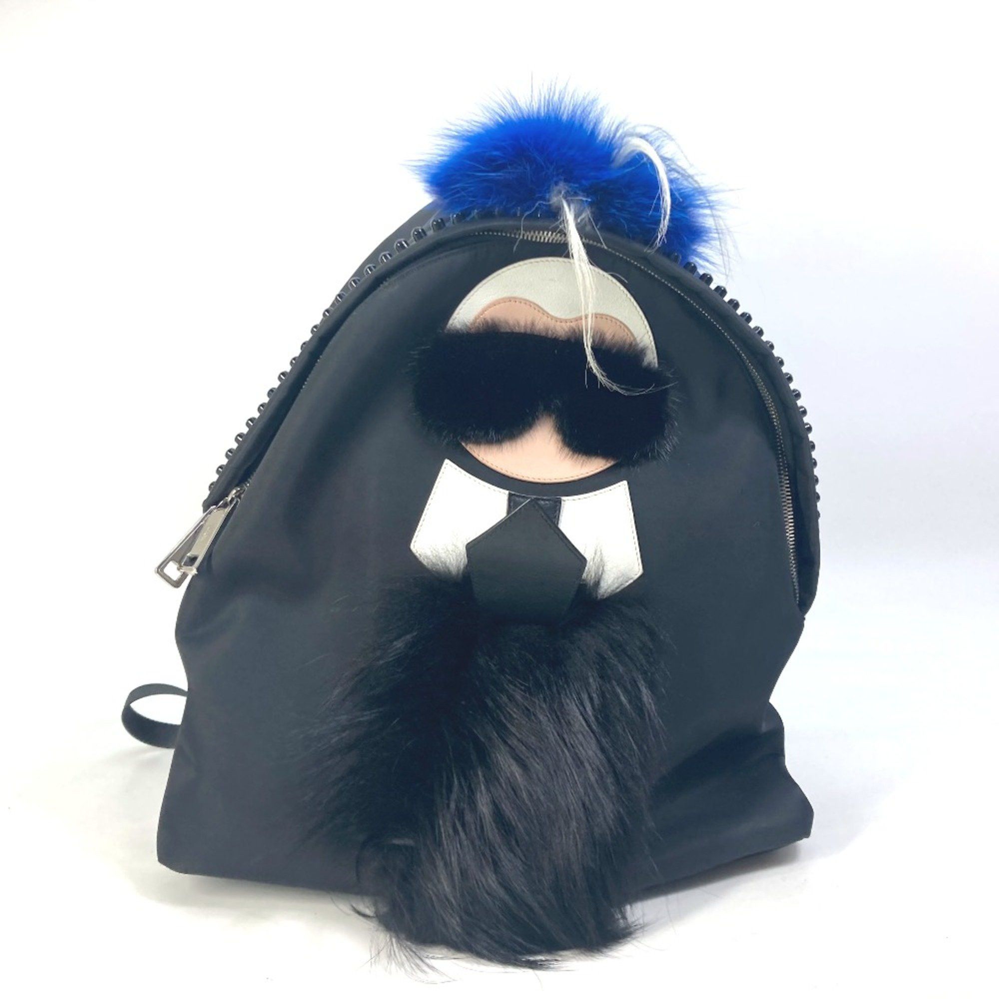 Fendi Fendi 7VZ016 backpack bag fur studs Backpack Black blue Size ONE SIZE - 1 Thumbnail