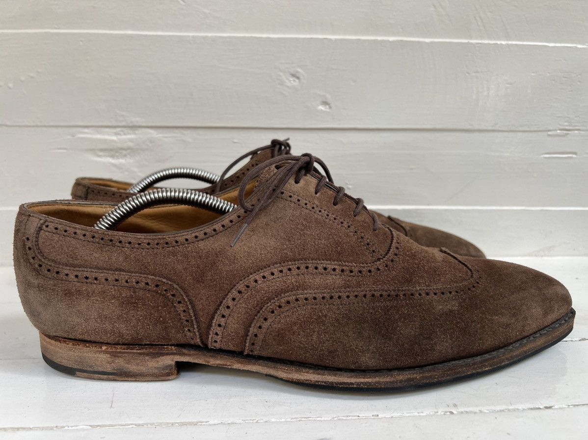 Crockett & Jones Crockett & Jones DRUMMOND Brown Suede Leather Dress Shoes Size US 10.5 / EU 43-44 - 6 Thumbnail