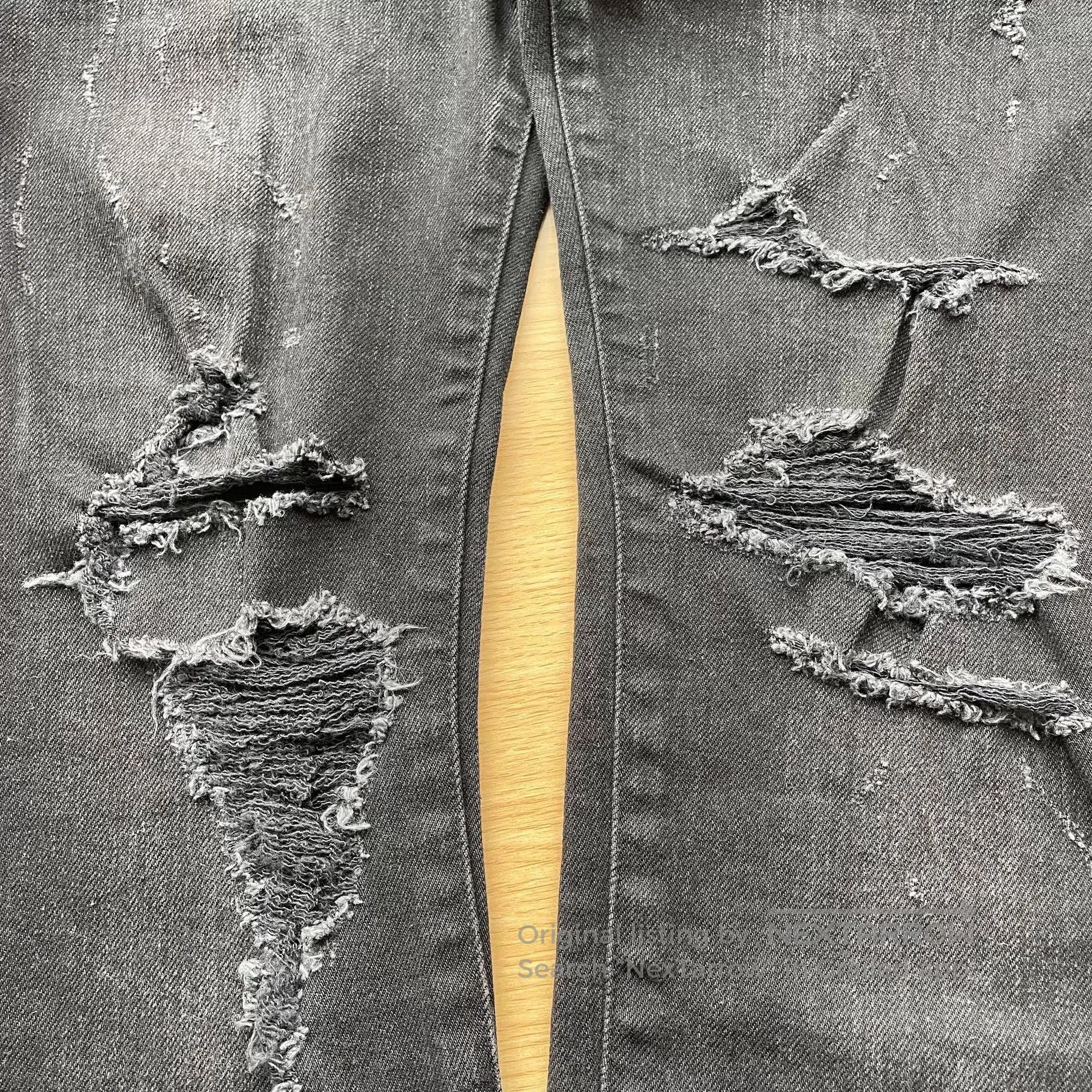 Balmain Balmain Black Silver Washed Distressed Jeans. Size US 32 / EU 48 - 3 Thumbnail